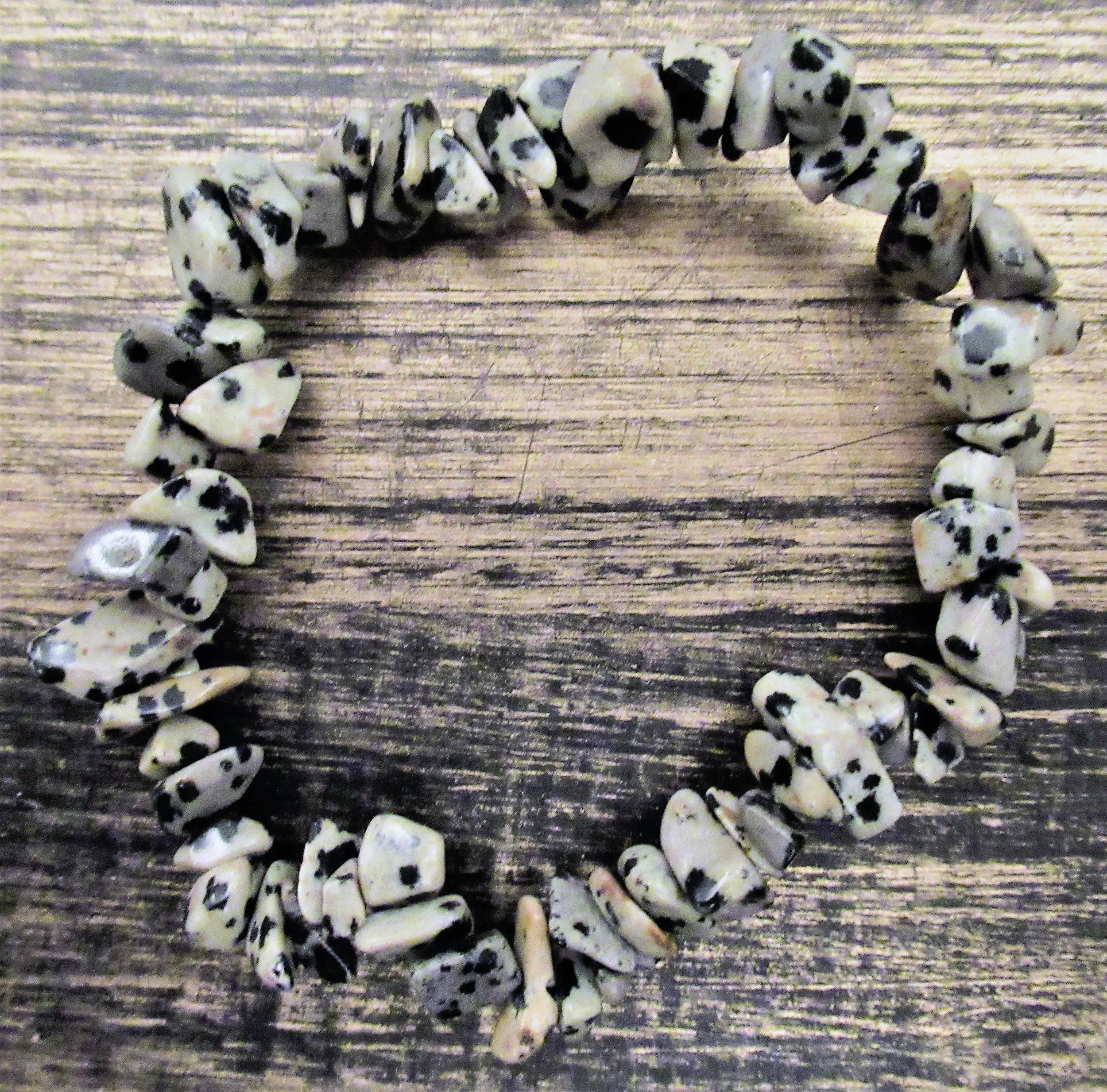 Dalmatian Jasper Chipstone Gemstone Bracelet