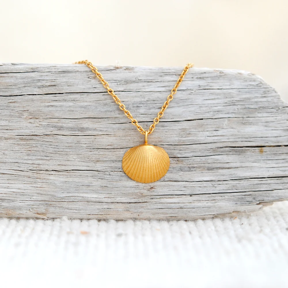 Cockle Shell Necklace Mini in Gold Alice Stewart Jewellery