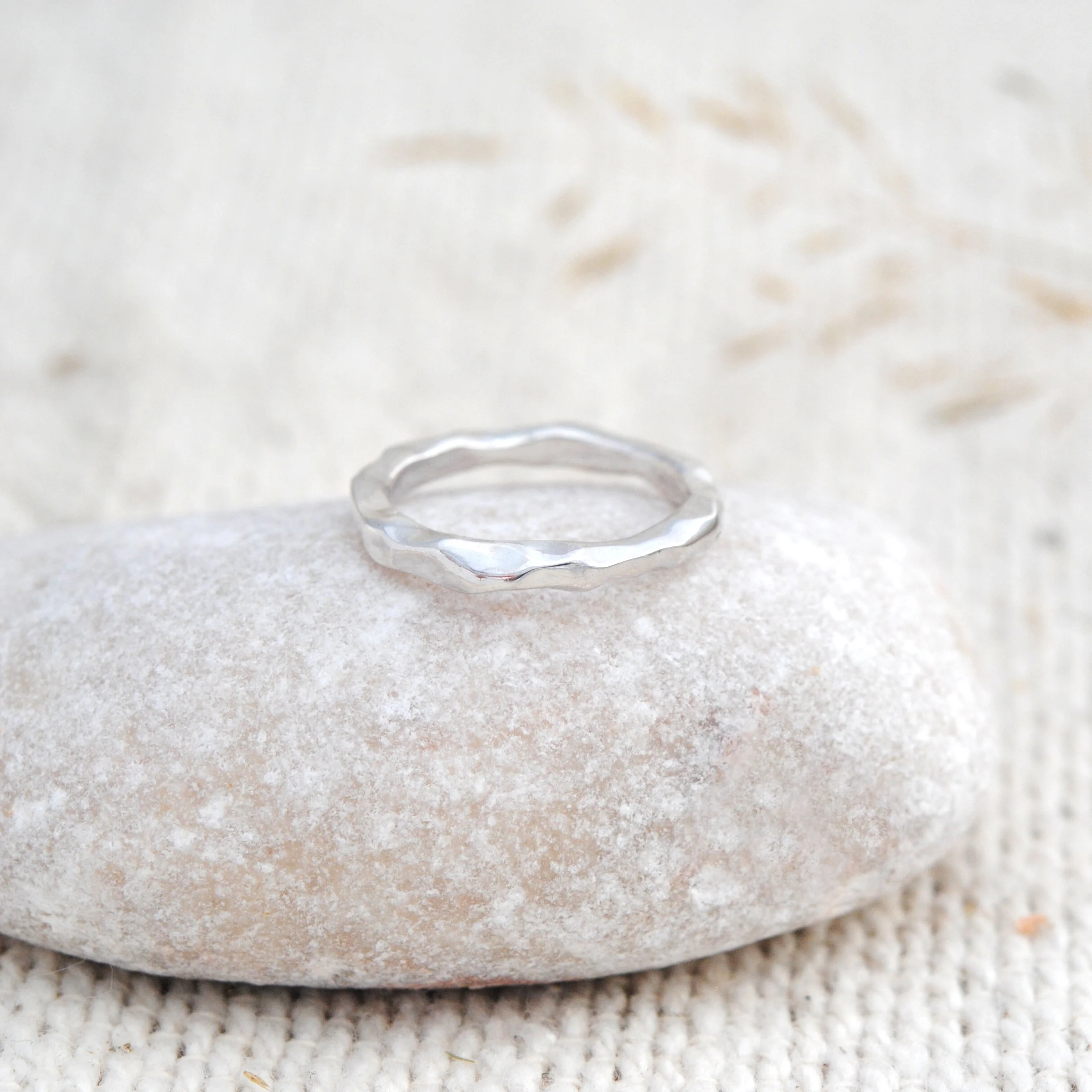 Silver textured ring