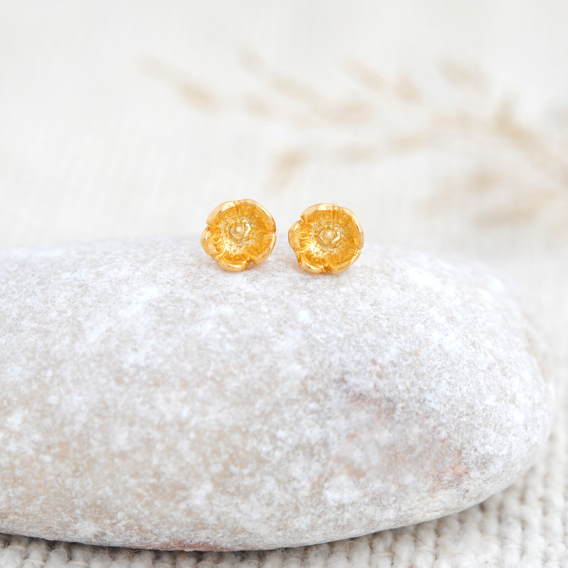 Gold wildflower earrings