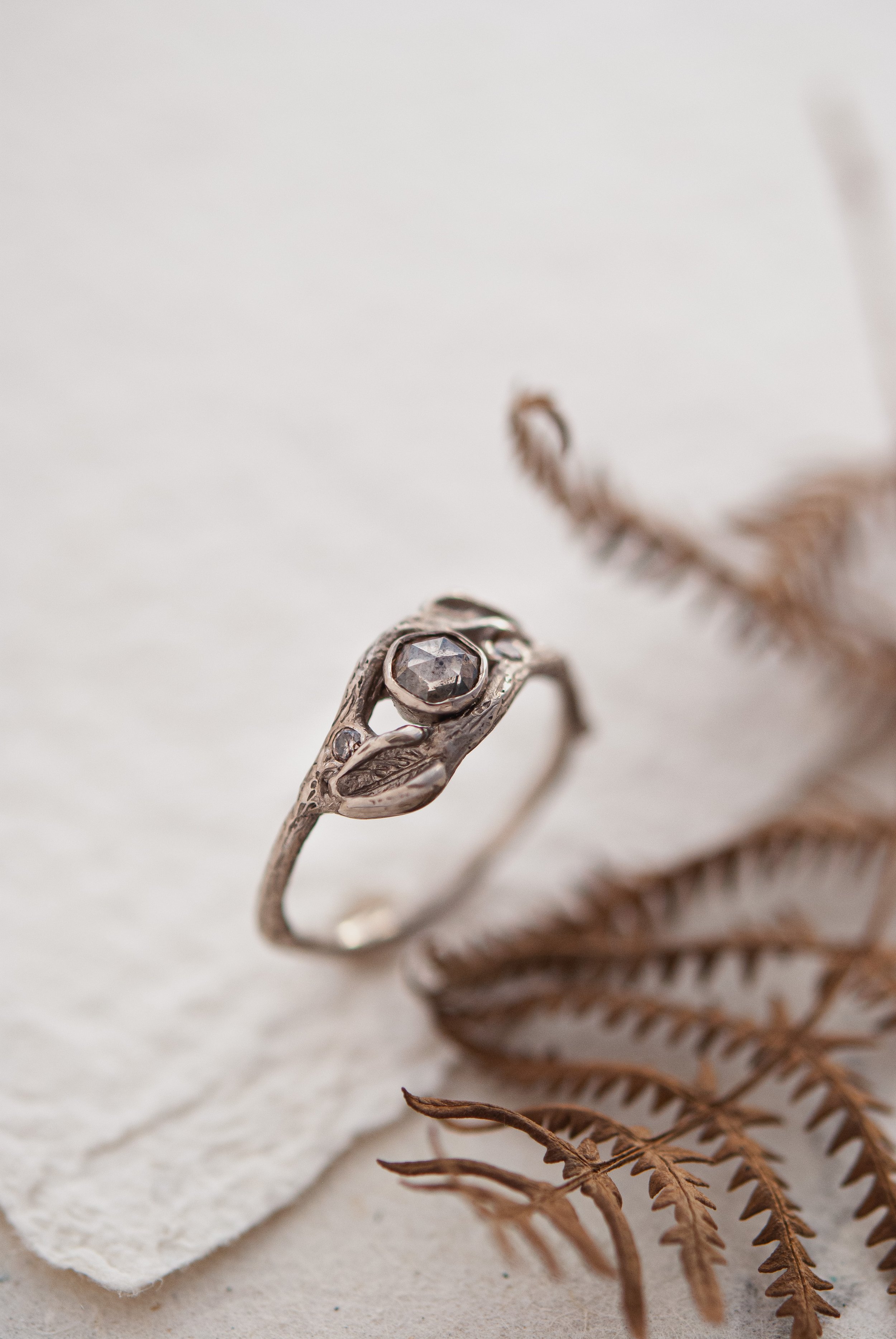 diamond rose cut leaf ring.JPG