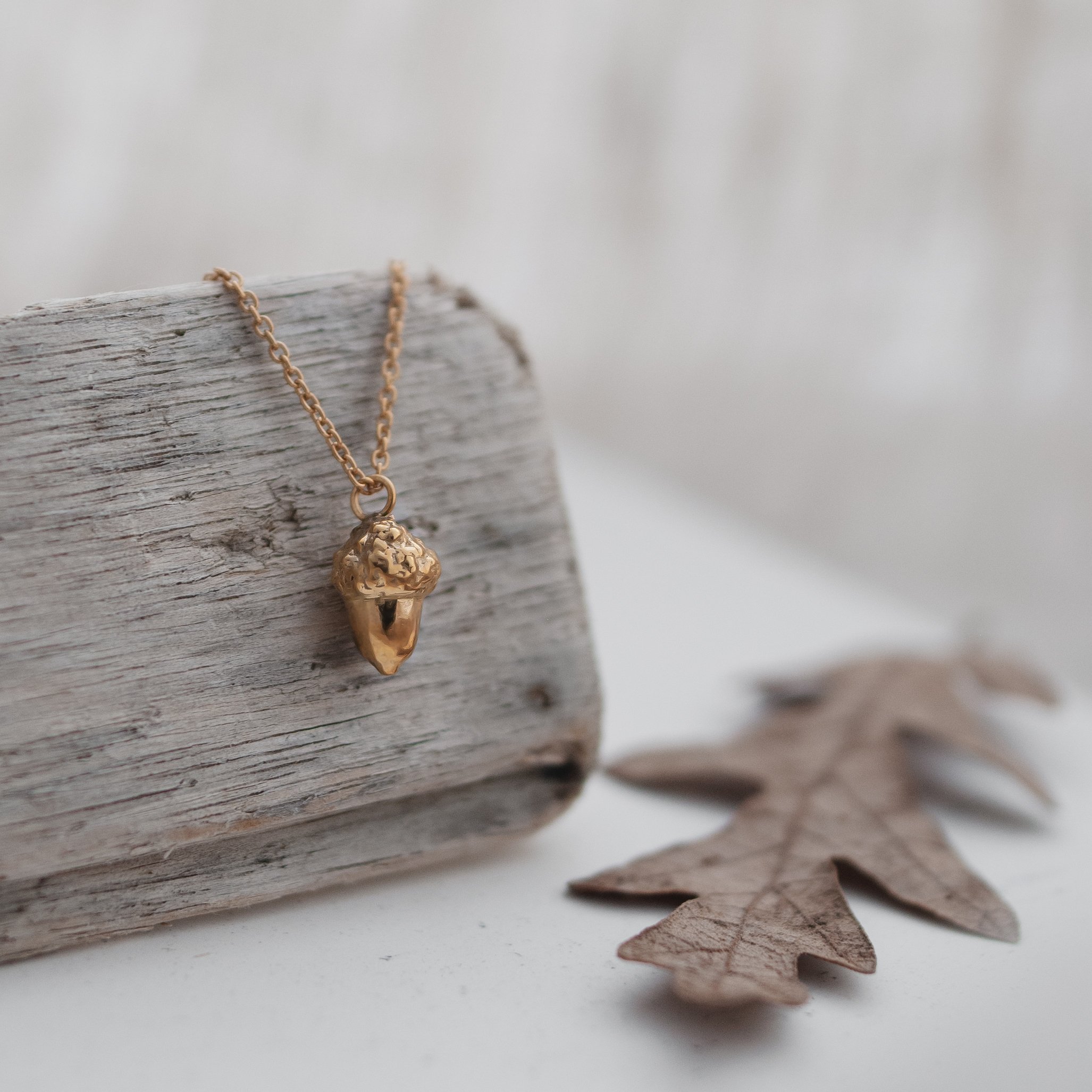 gold mini acorn necklace for website square off centre.JPG