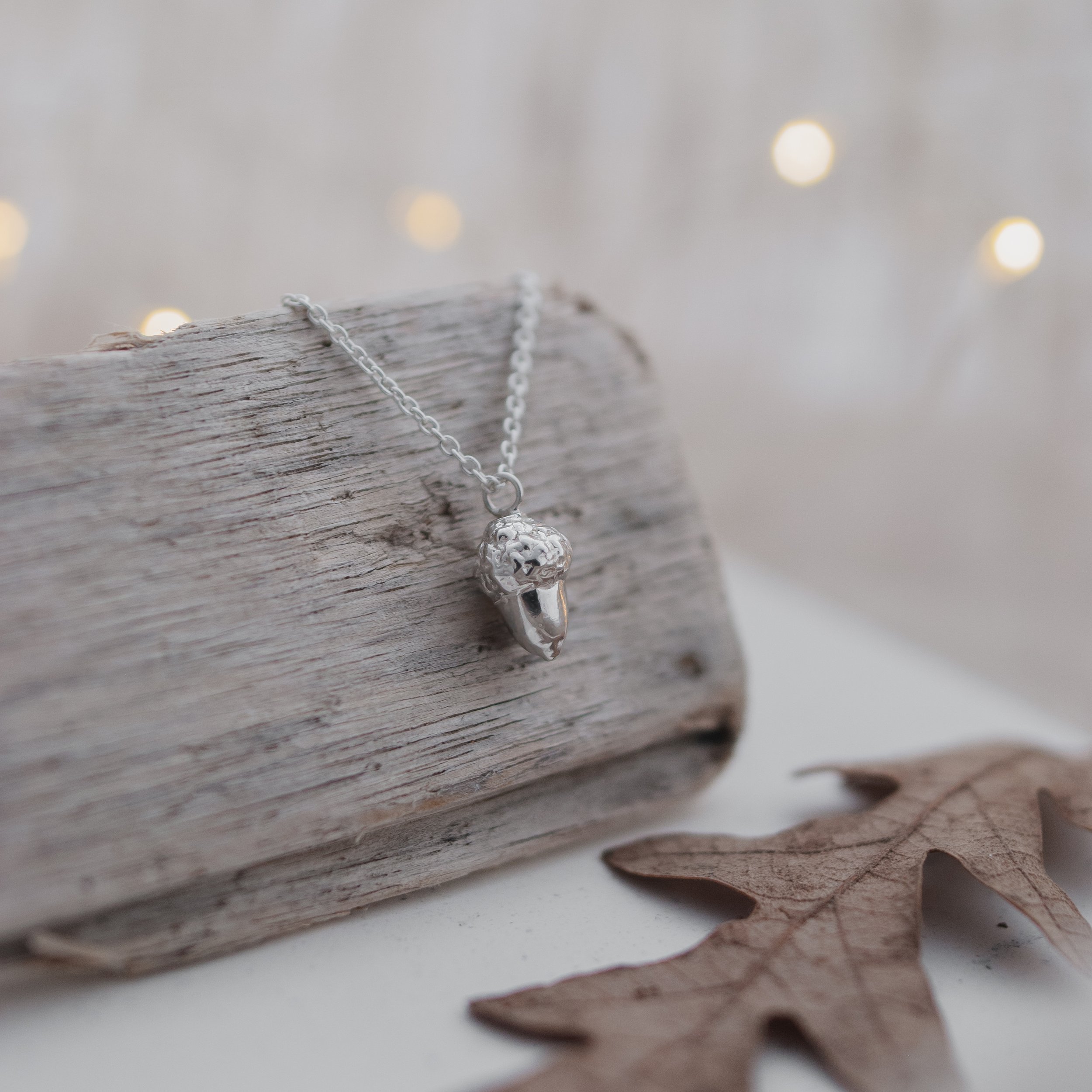 Silver acorn necklace festive square.JPG