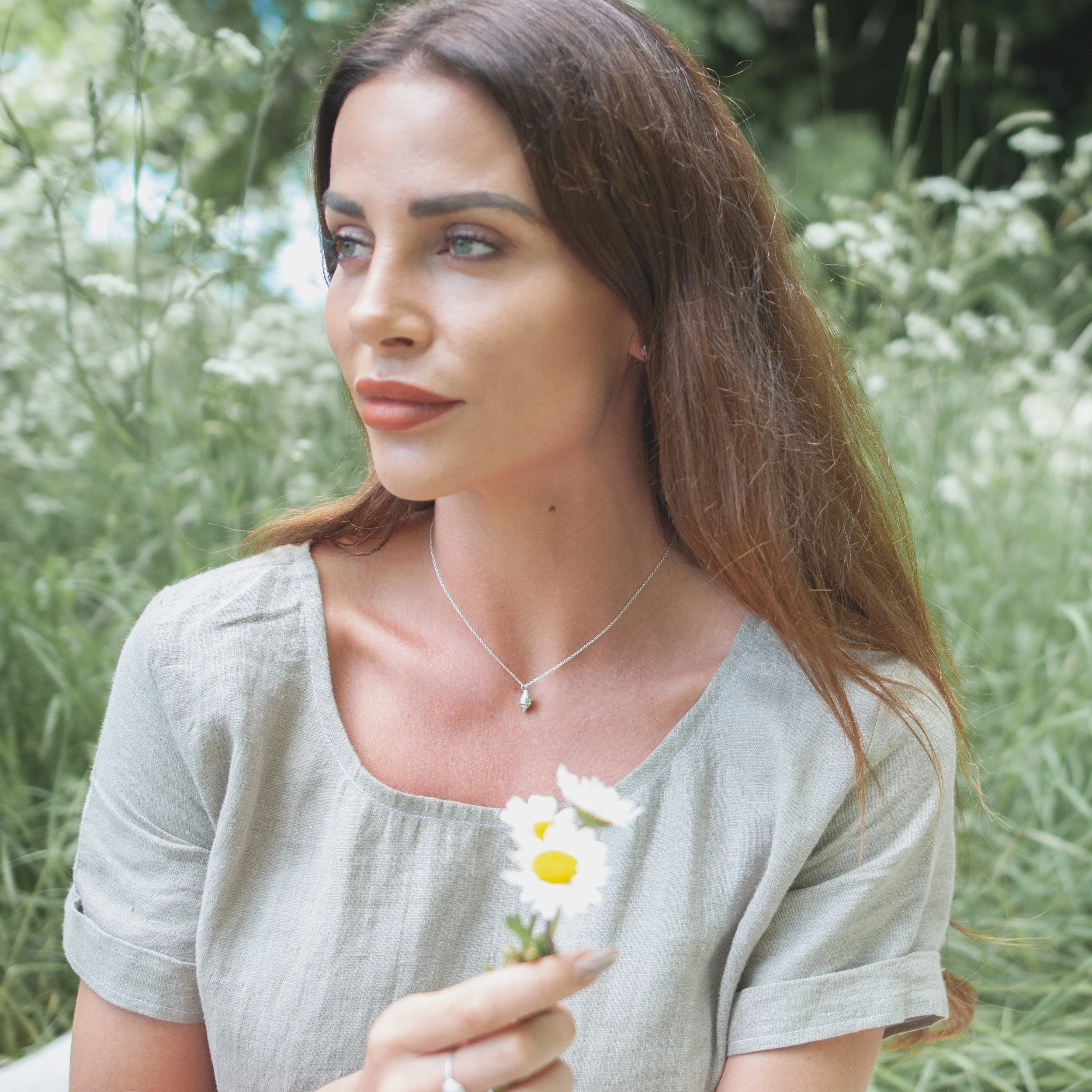 Sustainable jewellery UK coastal inspired silver necklace