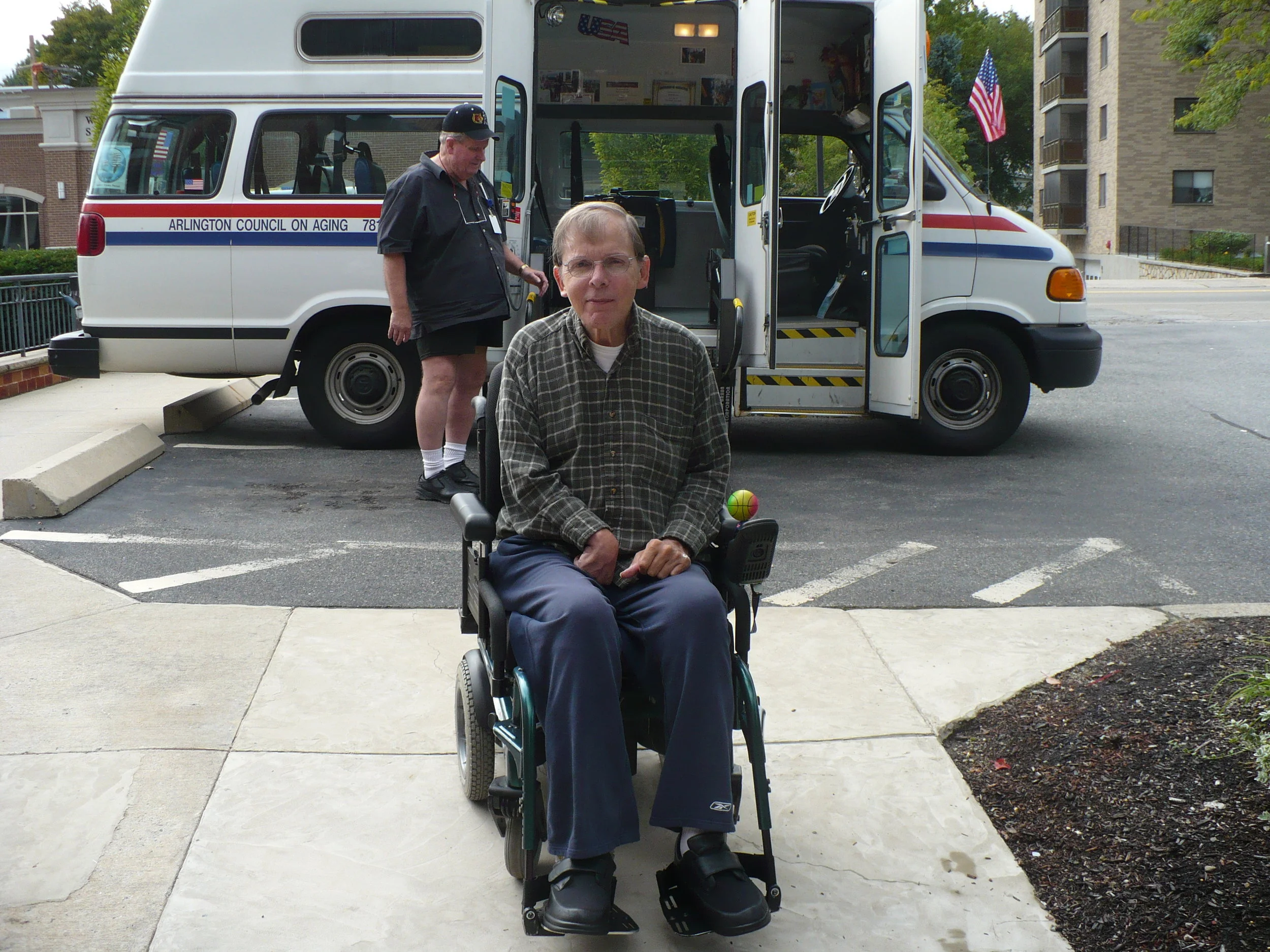 A case management client uses his transportation resources to get out into the community
