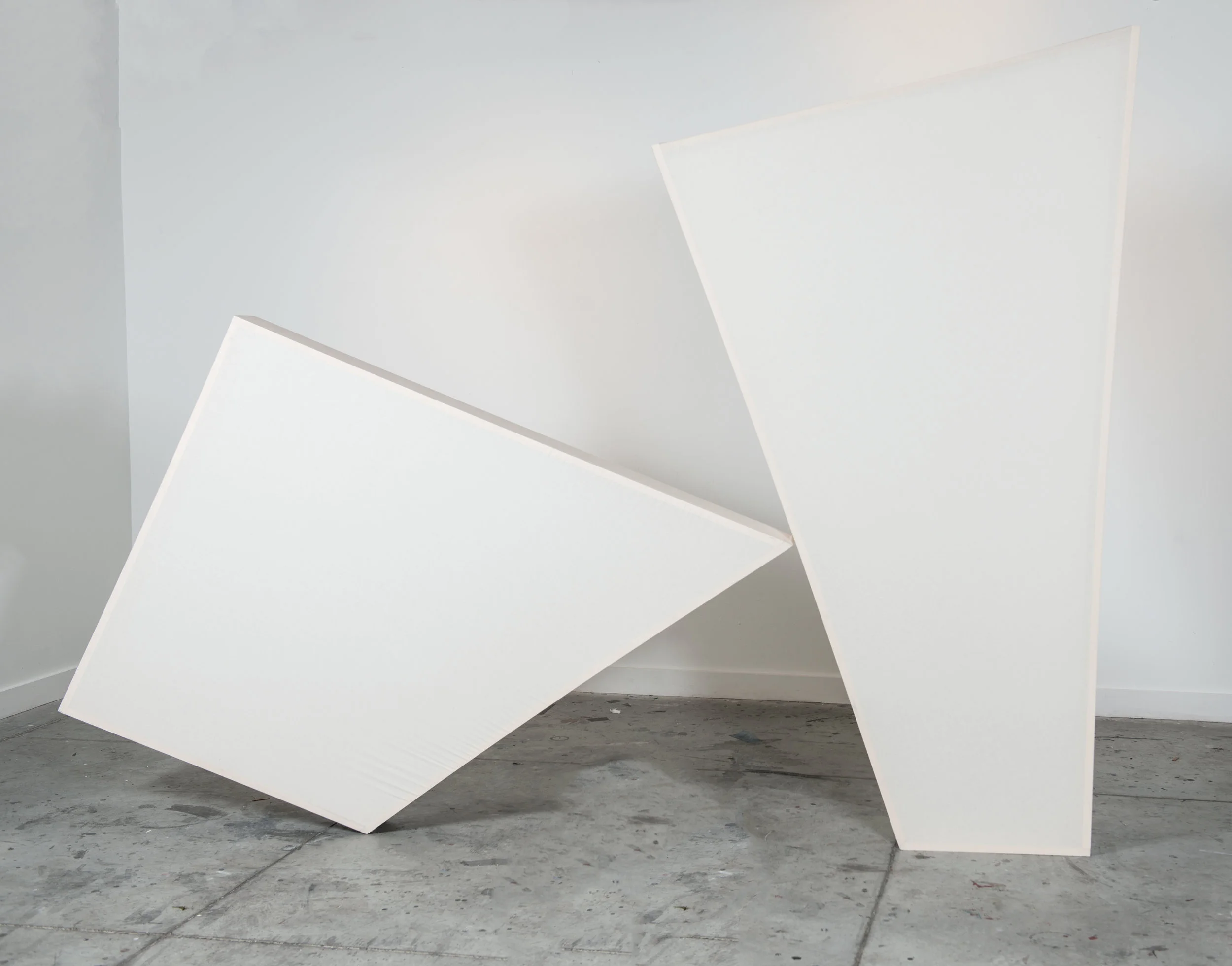 Now Is the Time For Her To Come Onstage Herself (Configuration 2), 2016, muslin and wood, variable dimensions