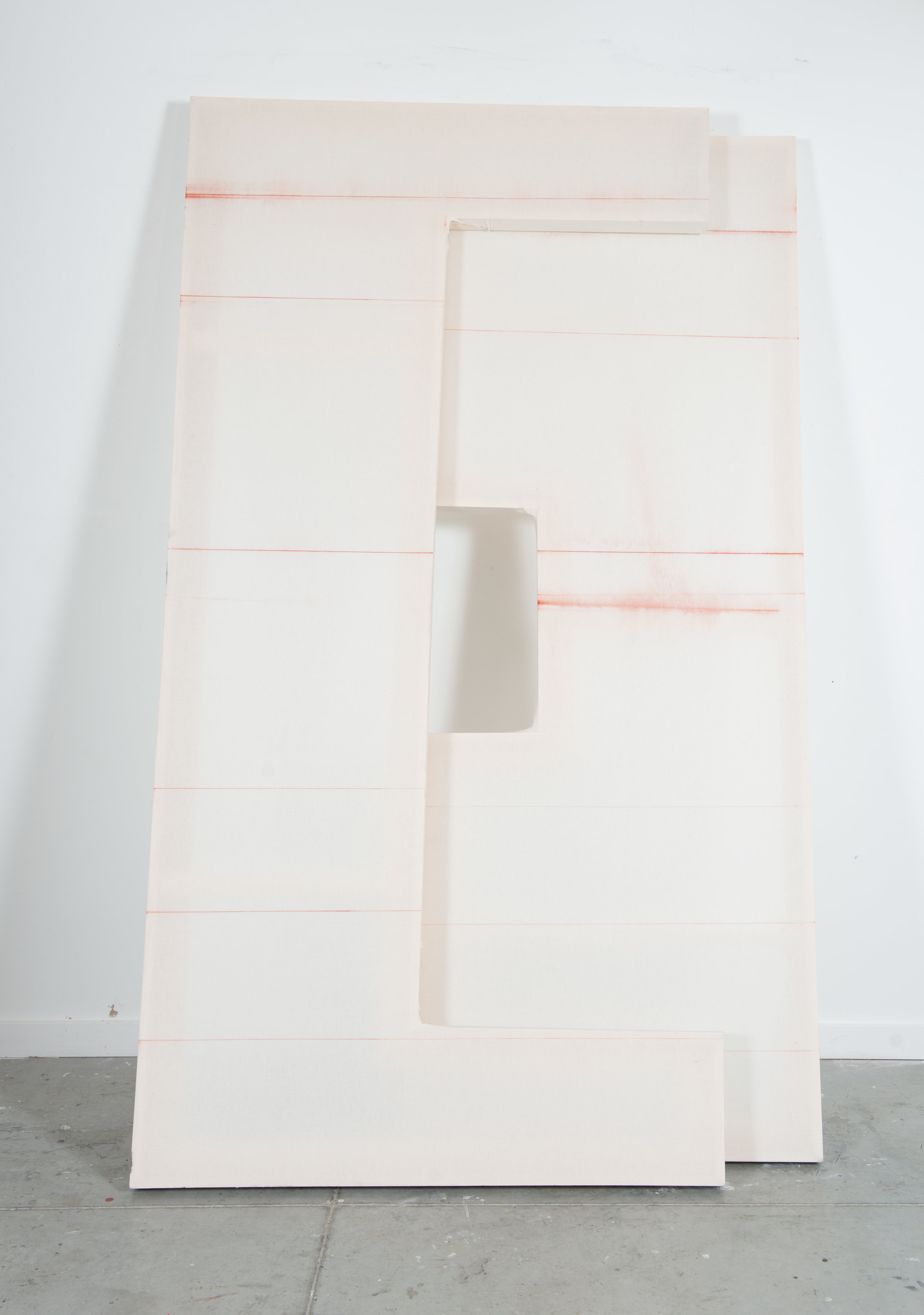  That Moment When Things Are Not Absolutely Congealed, 2016, chalk,&nbsp;muslin, wood, 96" X 60" X 2.5" (overall dimensions) 