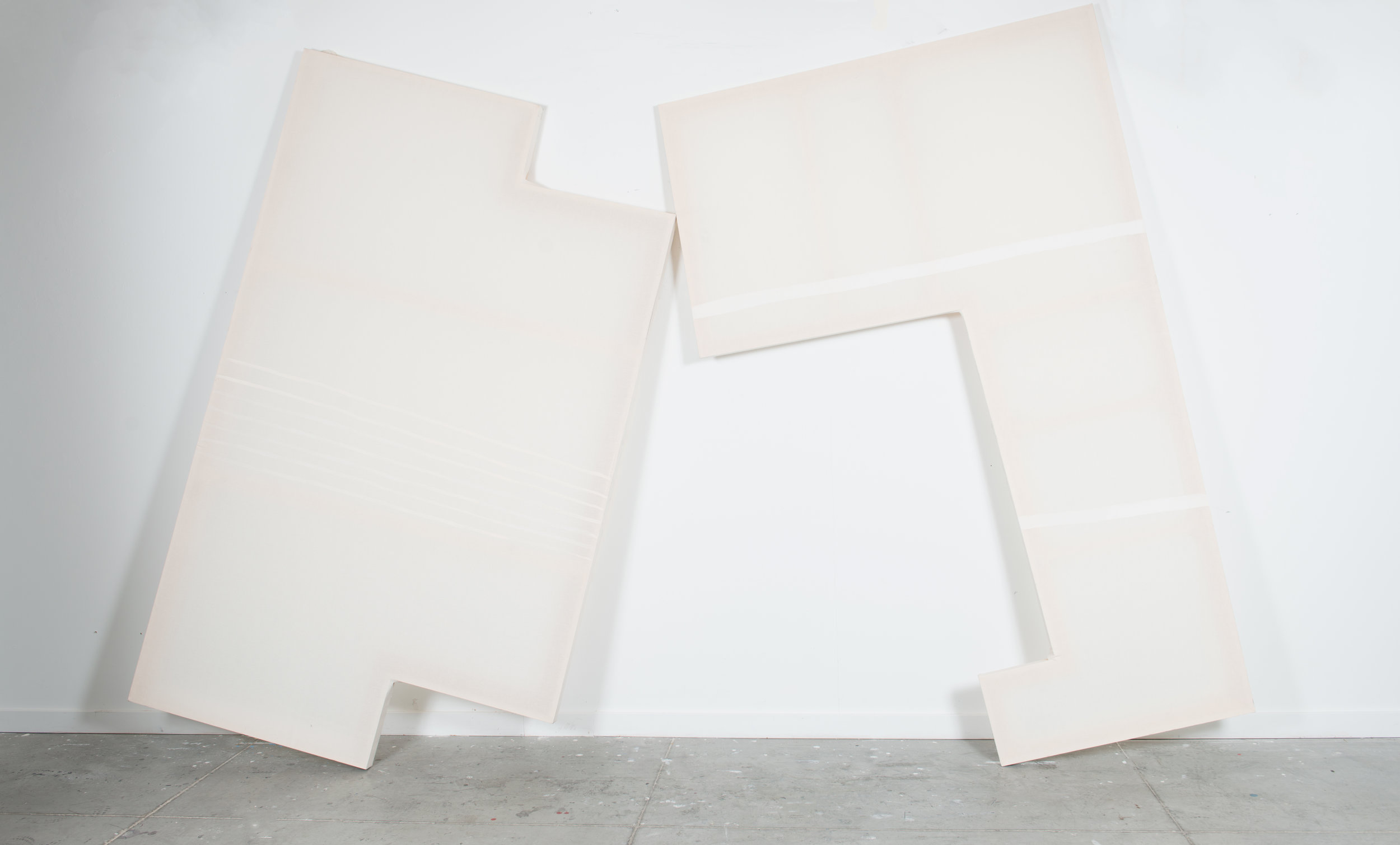   Eyes that Recognize the Right Side, the Wrong Side, and the Other Side    (View 1), 2016, gesso, muslin,&nbsp;wood, 96" X 96” X 2.5"(approx. dimensions/variable) 