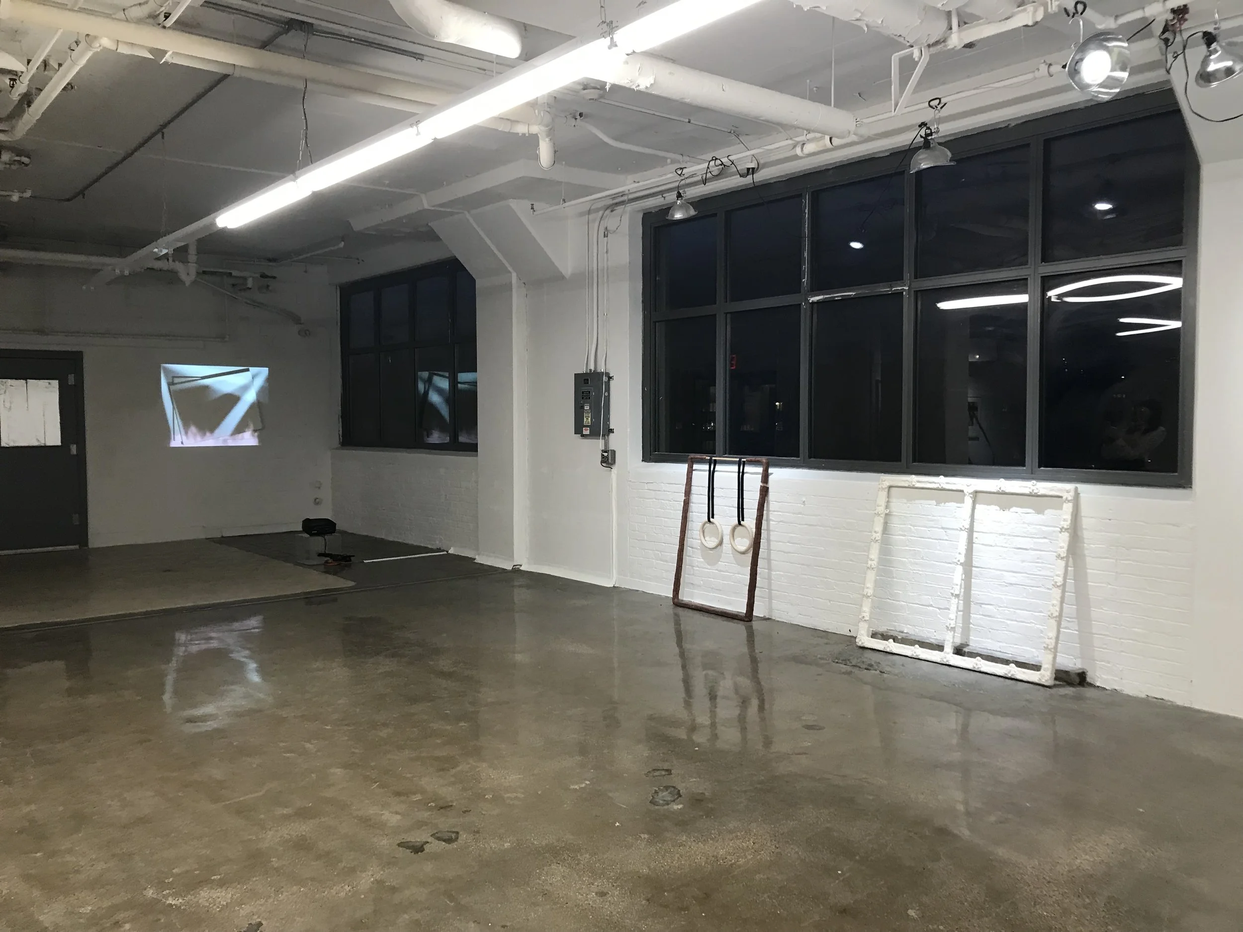 Install shot from Re: Framed at Re: Art Show, Brooklyn, NY, 2018. Curated by Jane Cavalier and Nicole Kaack. Artists: Dana Buhl, Emmy Catedral, Golnaz Esmaili, Curtis Glenn, Jibade-Khalil Huffman, Tomashi Jackson, E.M. Joseph, Simone Kearney, Martha Naranjo Sandoval, Elise Peterson, and Constance Tenvik.
