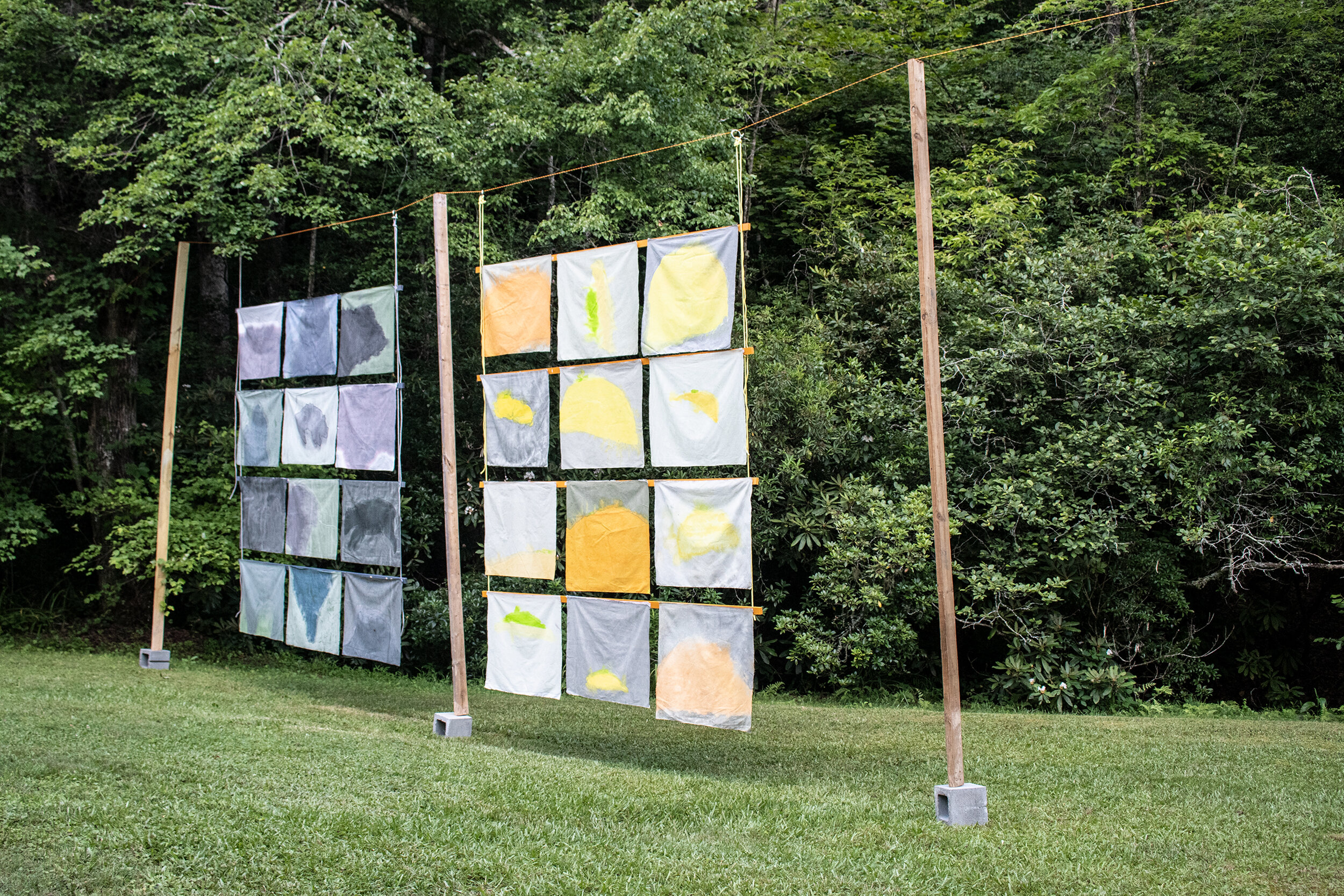 Song of Amergin (Floating with support, outdoors), Installation at the Hambidge Center for the Arts, Rabun Gap, GA