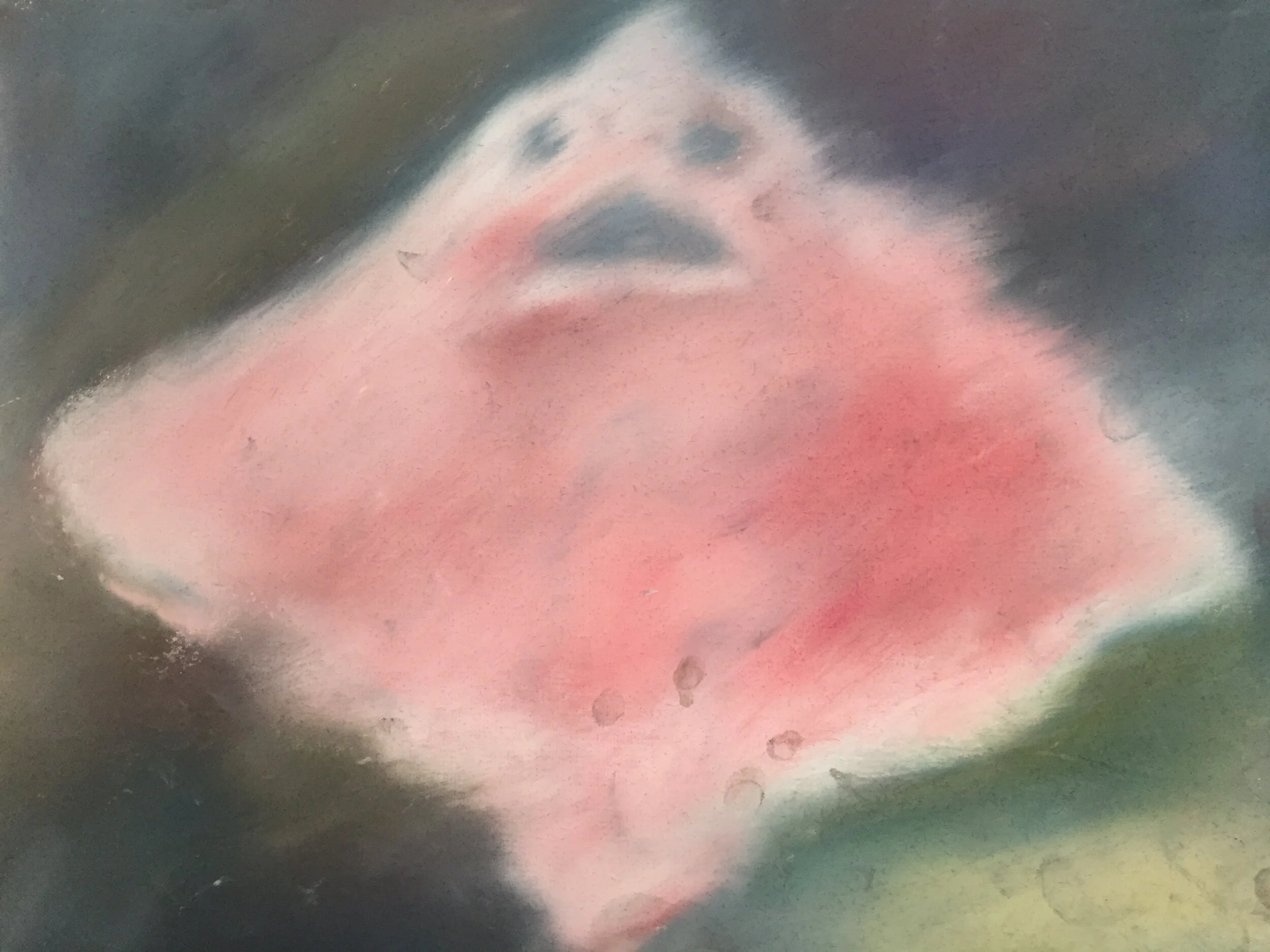  Ray II, 2019, pastel on paper, 13” X 16” 