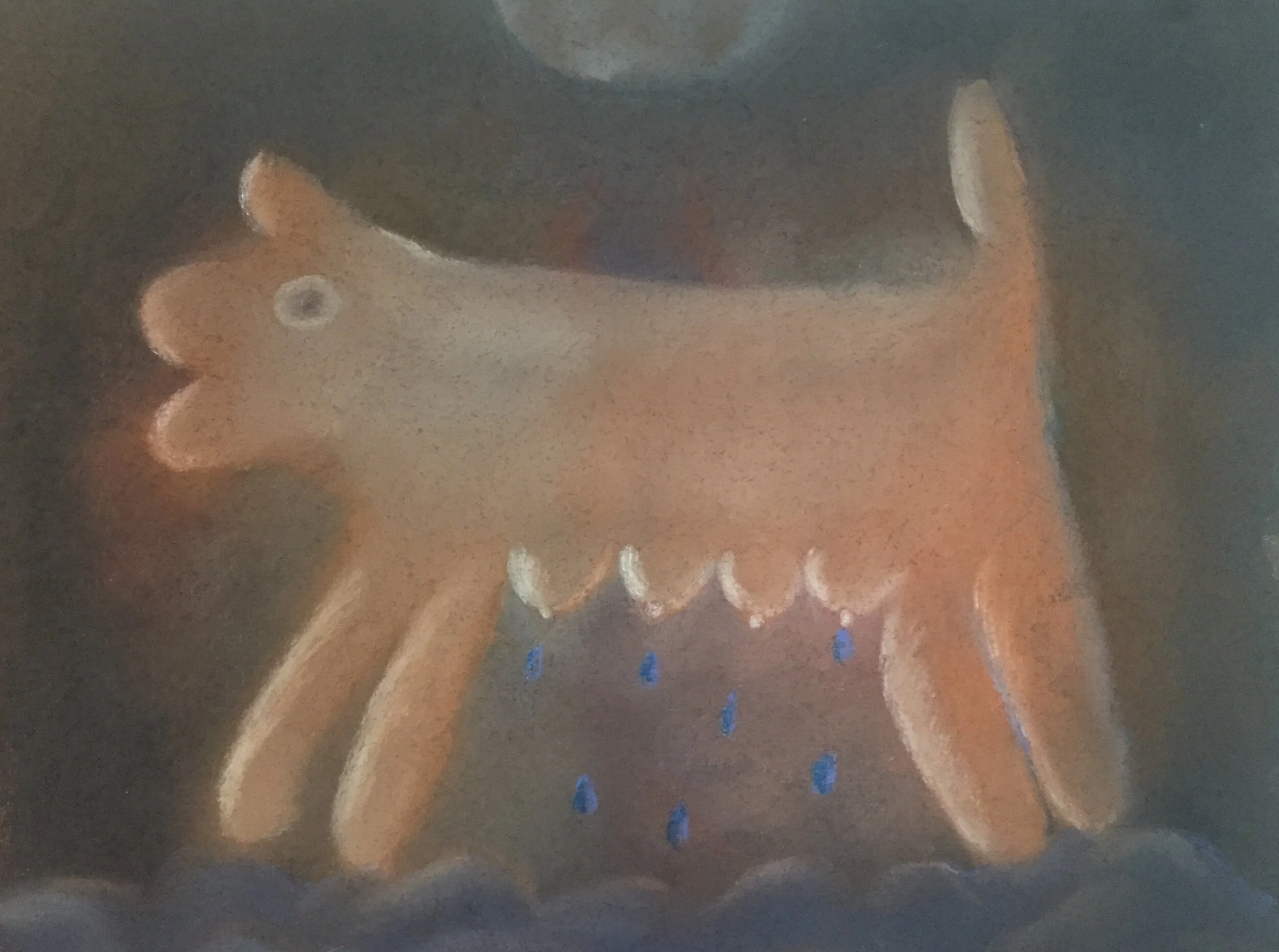  Balloon Canine Lactating Tears, 2020, pastel on paper, 9” X 12” 