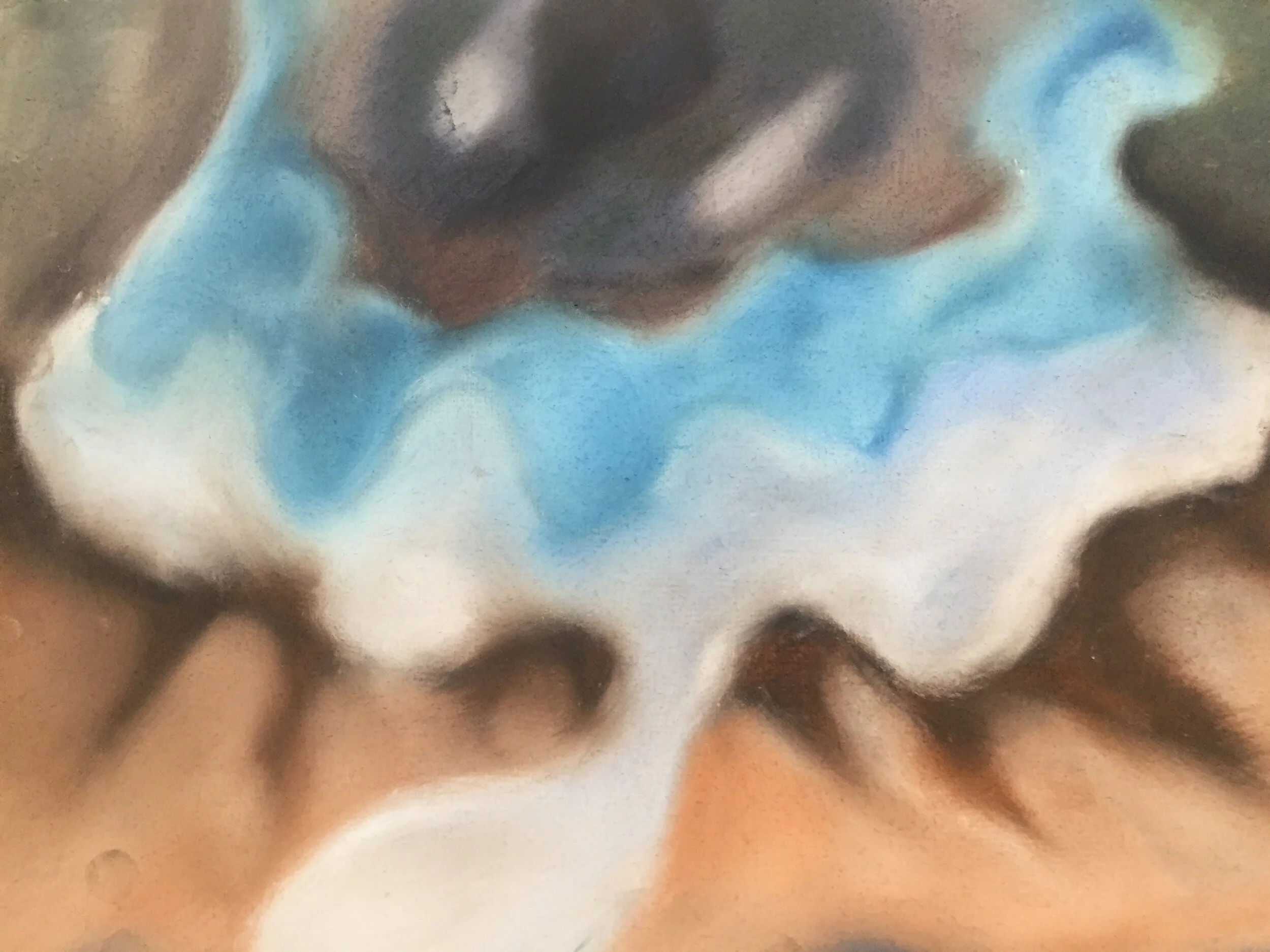  Crying, 2019, pastel on paper, 9” X 12” 