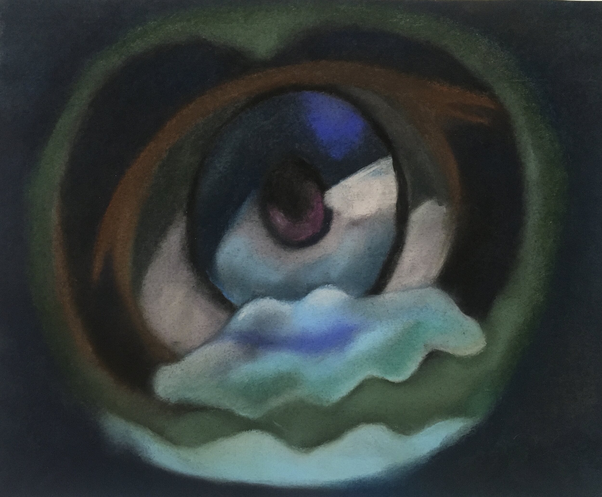  Crying Eye, 2020, pastel on paper, 13” X 16” 