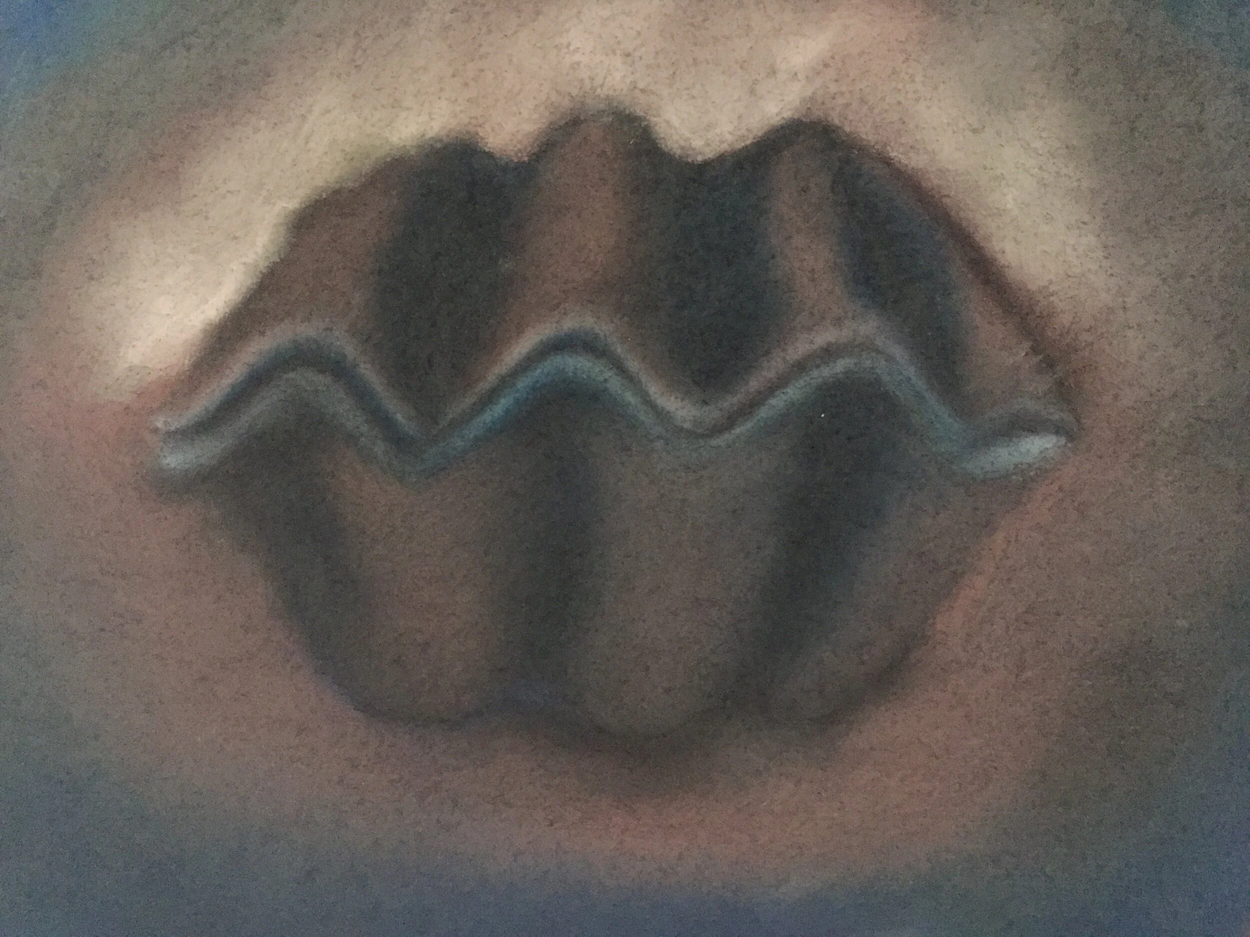  Clam III, 2020, pastel on paper, 9” X 12” 