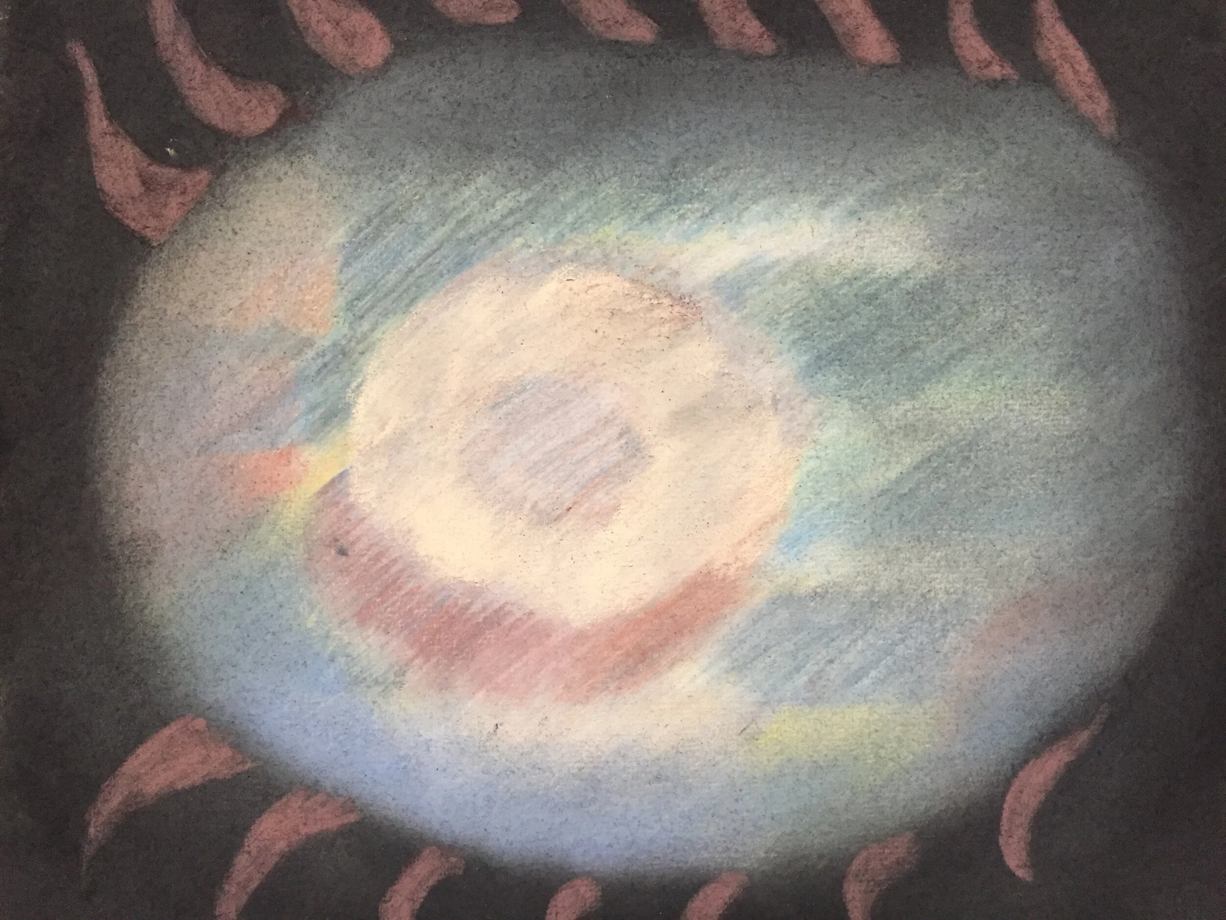  Eye II, 2020, pastel on paper, 9” X 12” 