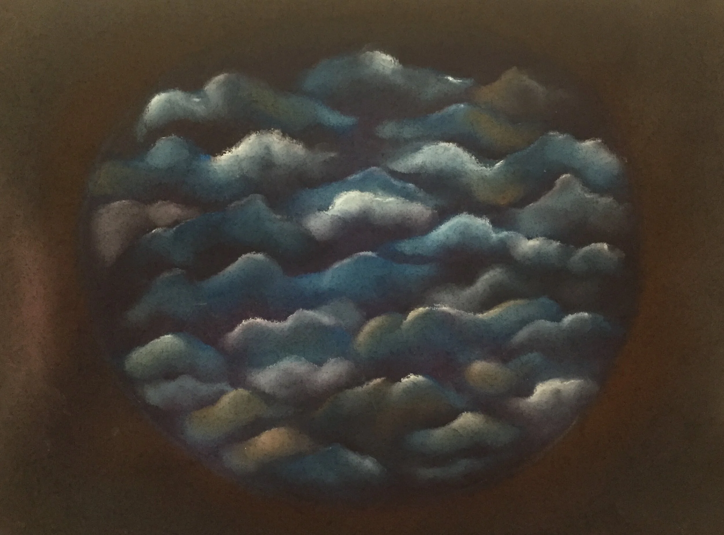  Water in Aperture, 2020, pastel on paper, 9” X 12” 