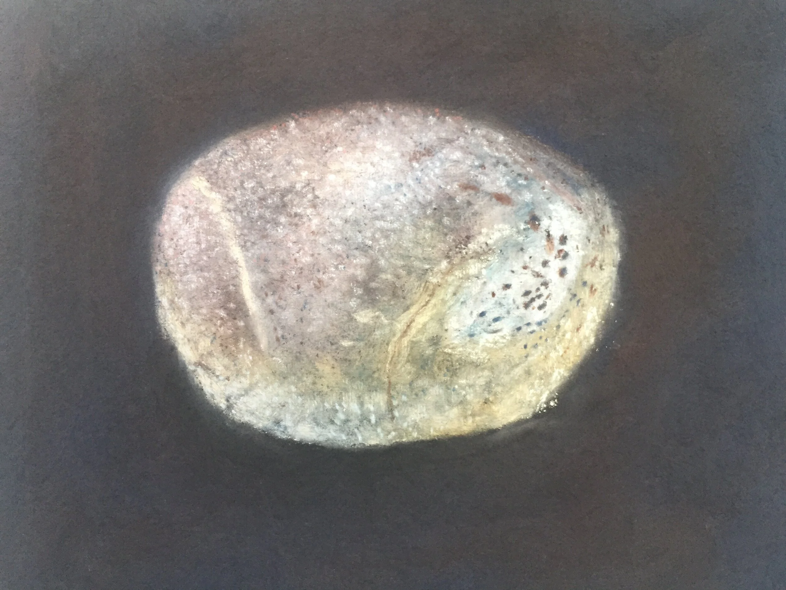  Stone V, 2020, pastel on paper, 13” X 16”  
