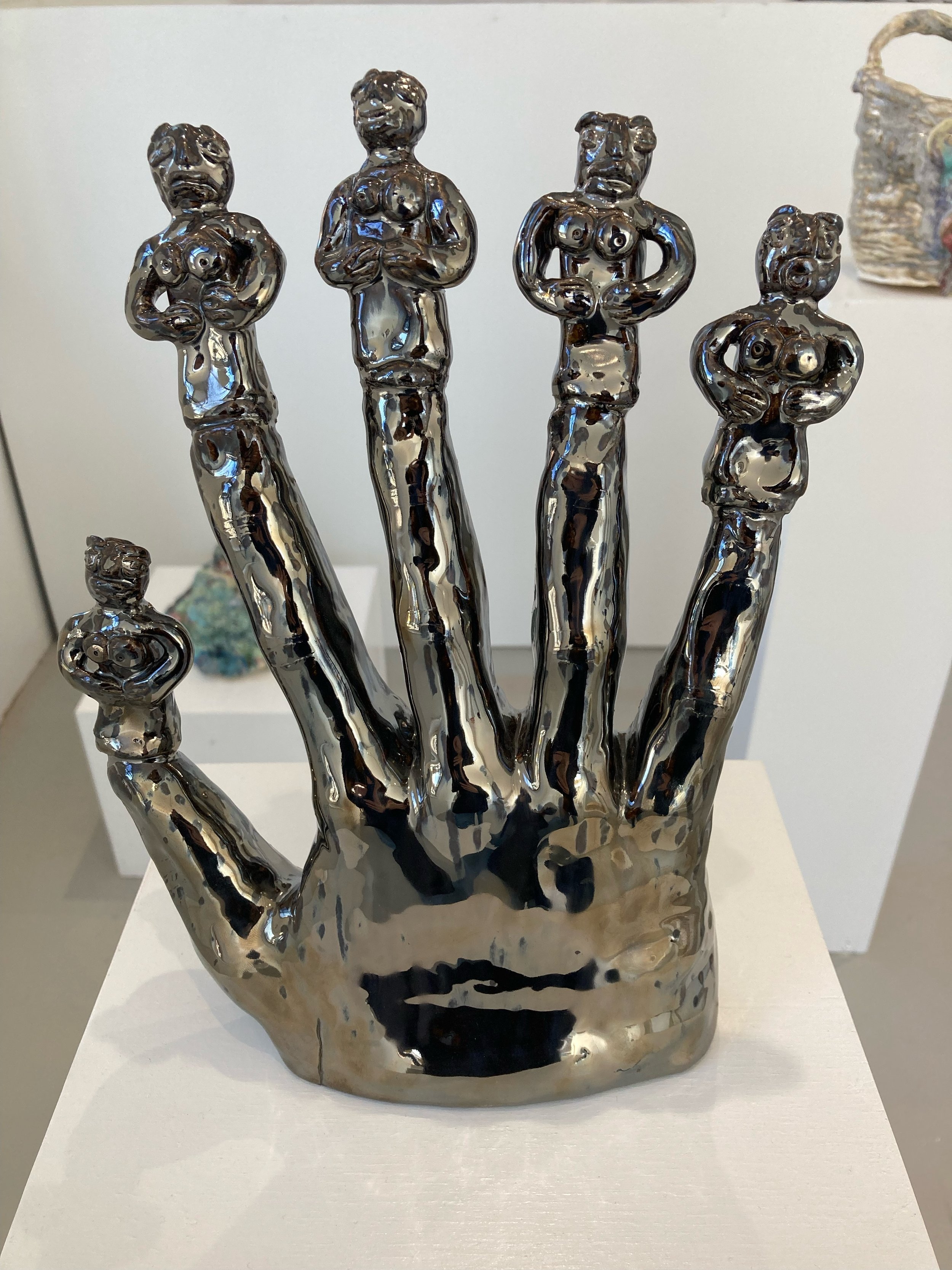  Hand, Glazed ceramic, 12.5” X 8” X 2”, 2021 