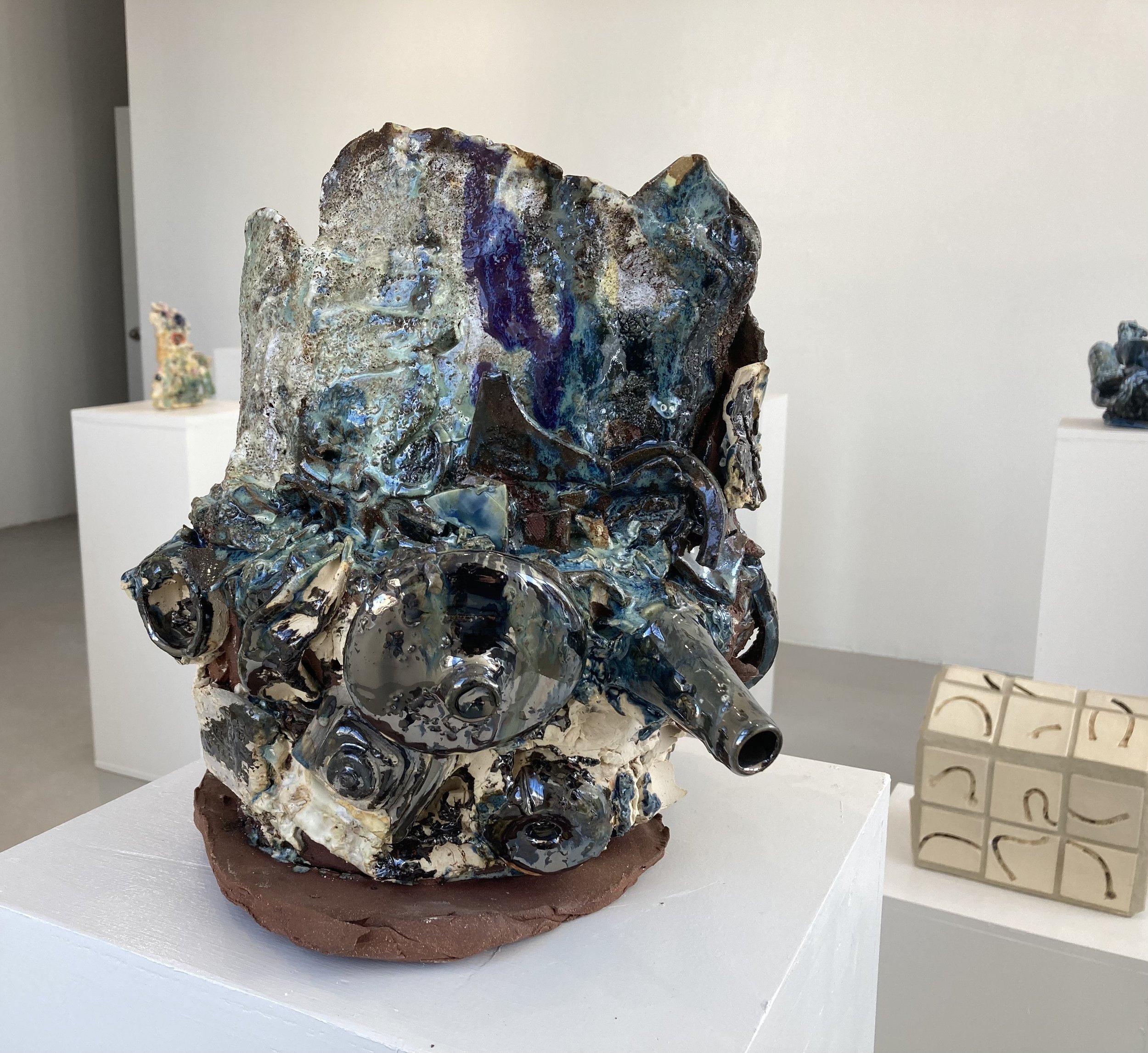  Vessel With Other Vessels And Debris, Glazed Ceramic, 13” X 13” X 11”, 2021 