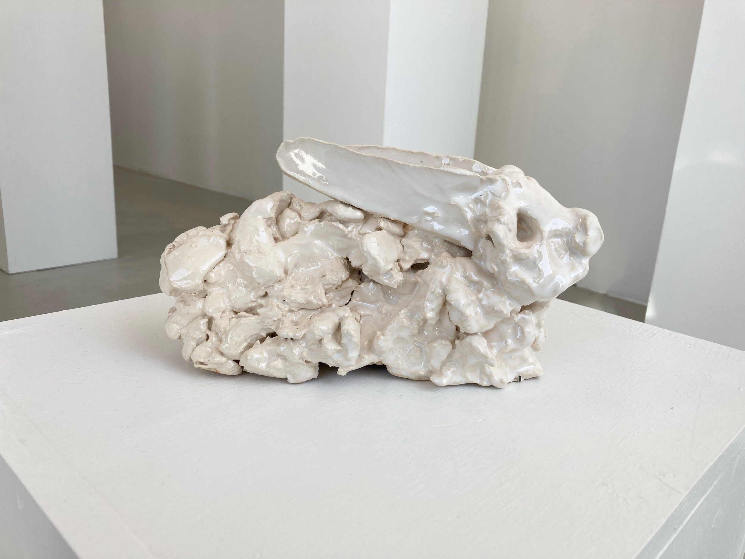  White Rabbit, Glazed Ceramic, 6” X 11” X 5”, 2021  