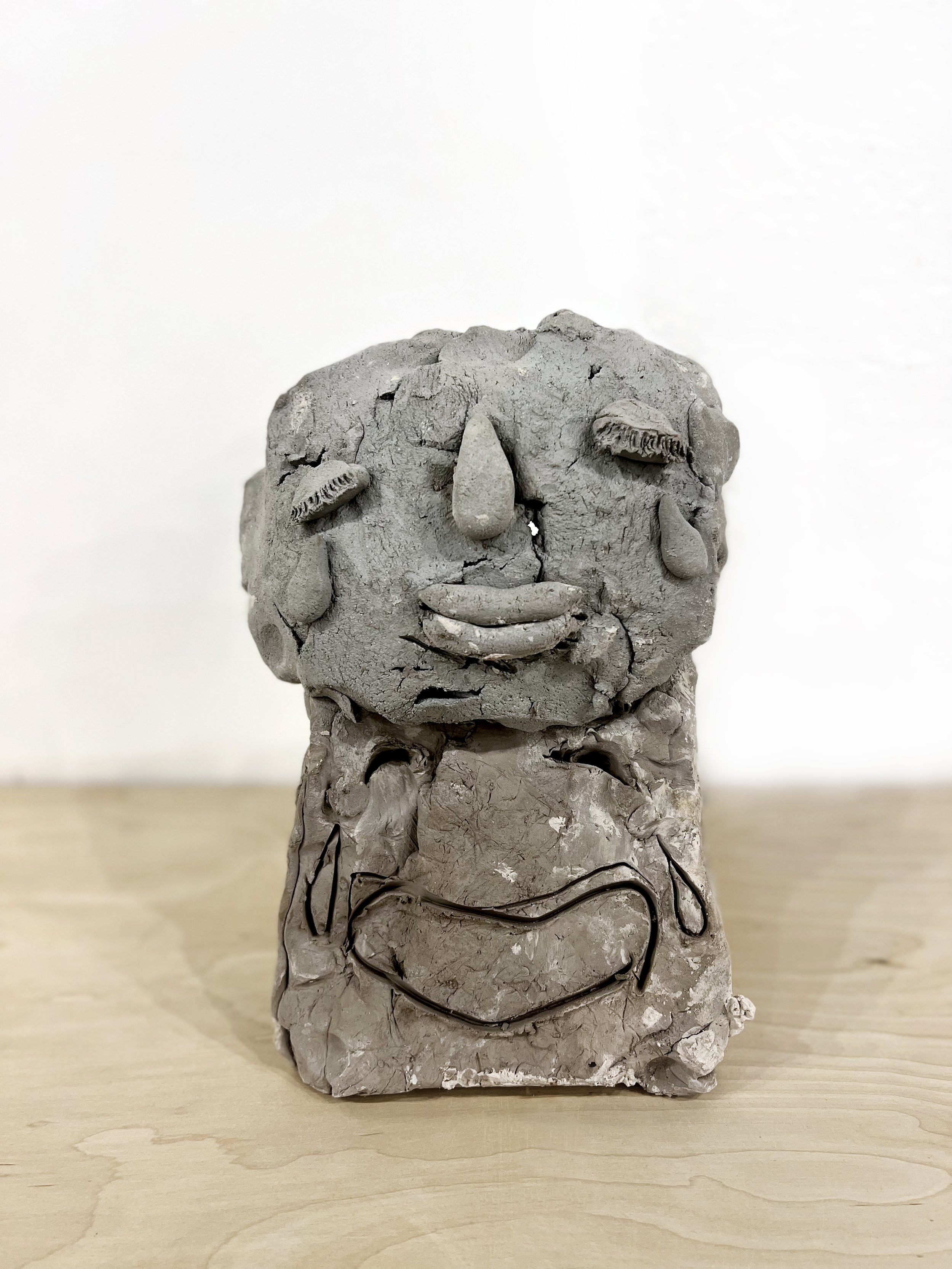  Title: Crier (XVII)   Material: Unfired clay   Dimensions: 8.5” X 10” X 9.5”   Year: 2022   Photo Credit: Joe DeNardo 