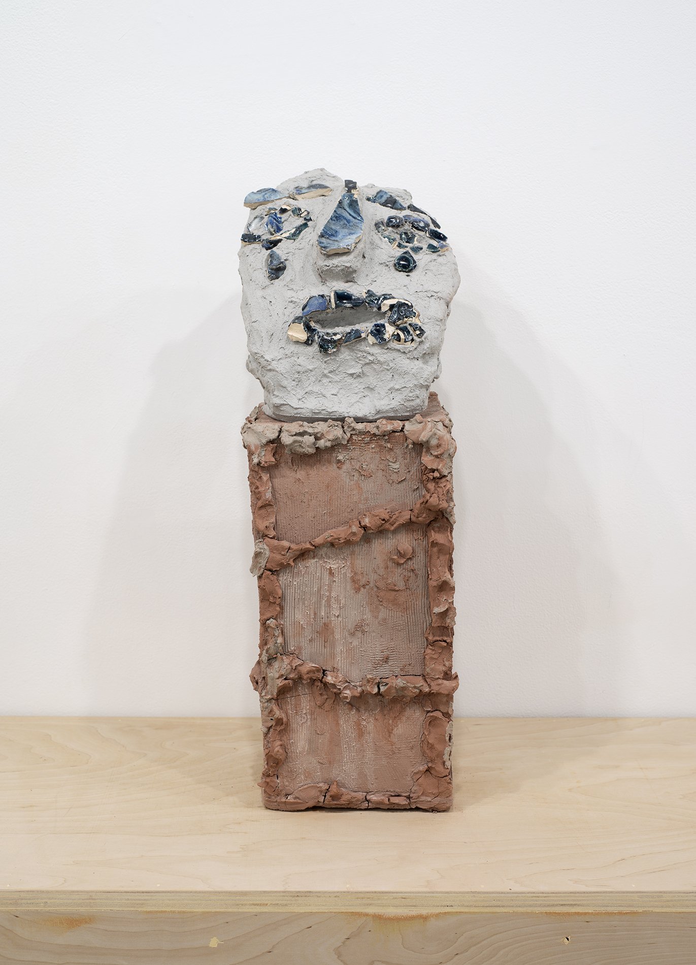  Title: Crier (XXXIII), View I  Material: Fired and unfired clay, glaze   Dimensions: 22” X 7” X 6.5”   Year: 2022   Photo Credit: Joe DeNardo 