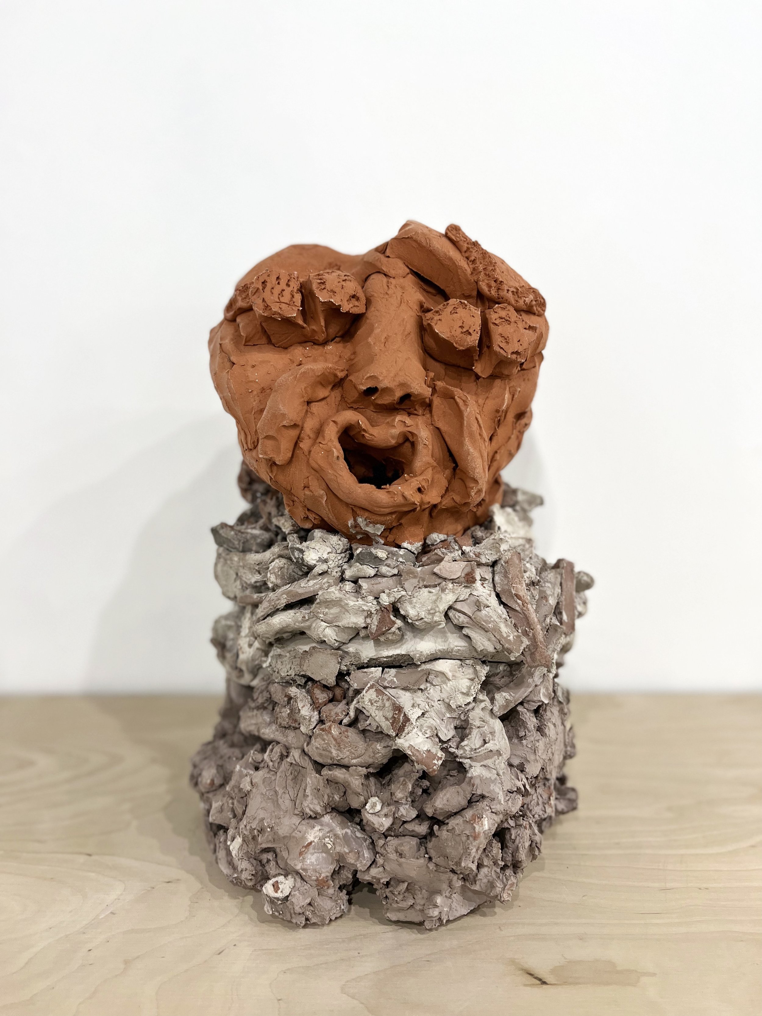  Title: Crier (XXIX)   Material: Fired and unfired clay   Dimensions: 14.5” X 10” X 10”    Year: 2022   Photo Credit: Joe DeNardo 