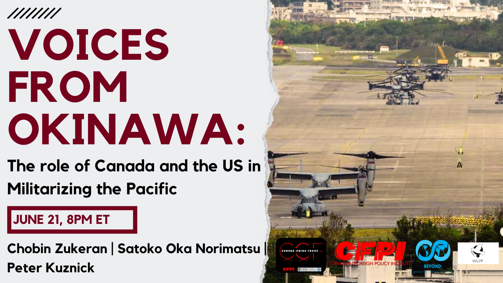 WATCH: Voices from Okinawa - The role of Canada and the US in Militarising the Pacific 