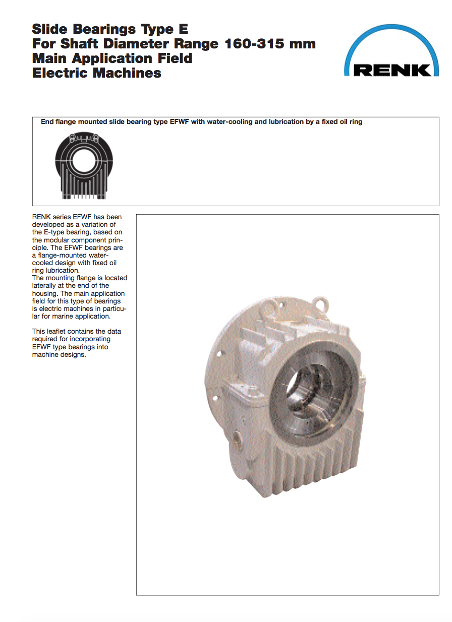 E-Type Bearing - EFWFShaft Diameter 160 - 315mm