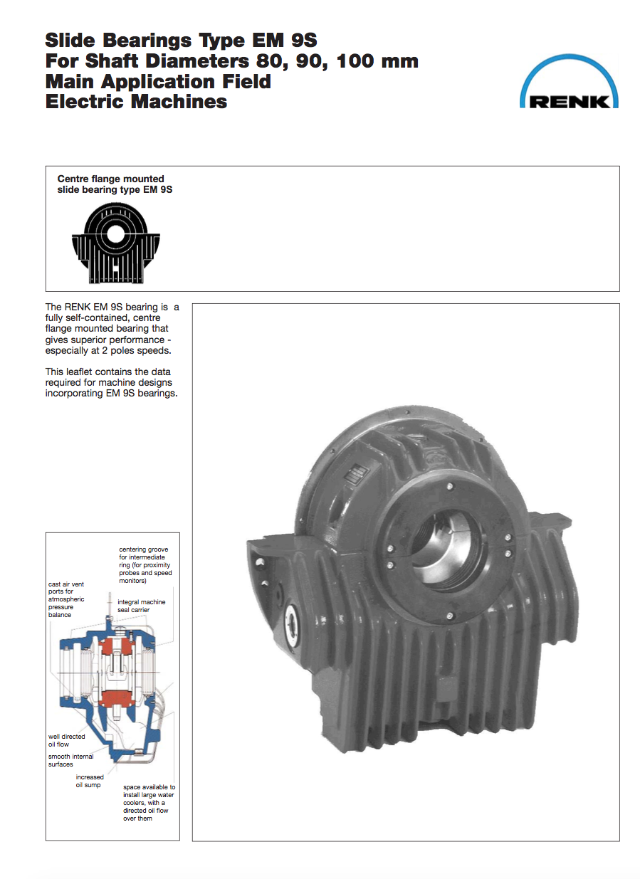 E-Type Bearing - EM 9SShaft Diameters 80, 90, 100mm