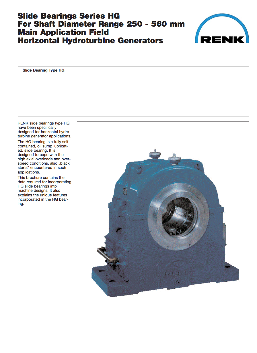 HG-Type Bearing -&nbsp;HydroShaft Diameters 250 - 260mm