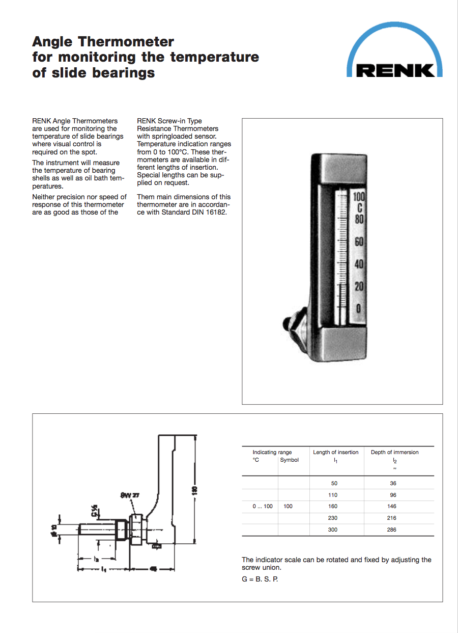 Slide Bearing Thermometer