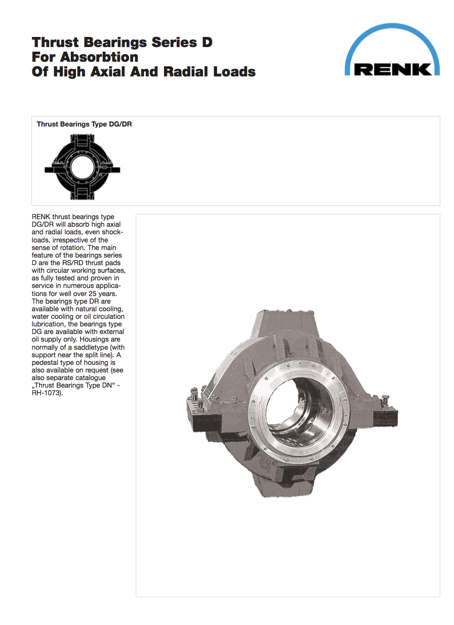 D-Type Thrust Bearing for high axial and radial loads