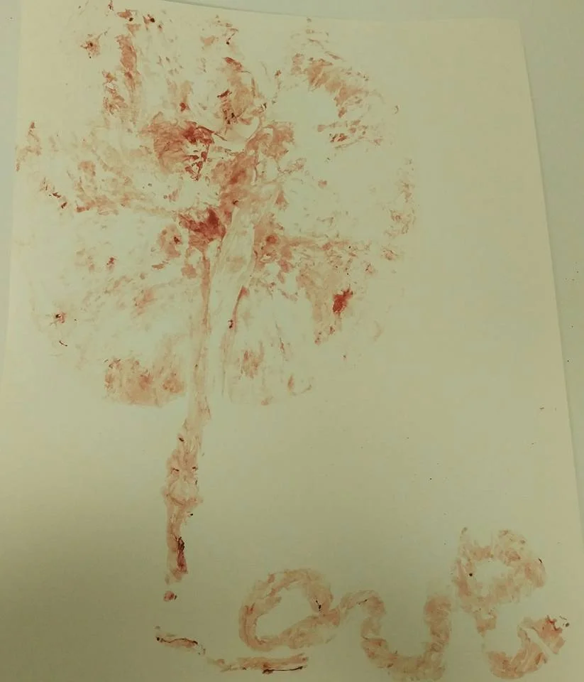 Blood Print with "LOVE" Cord ($15)