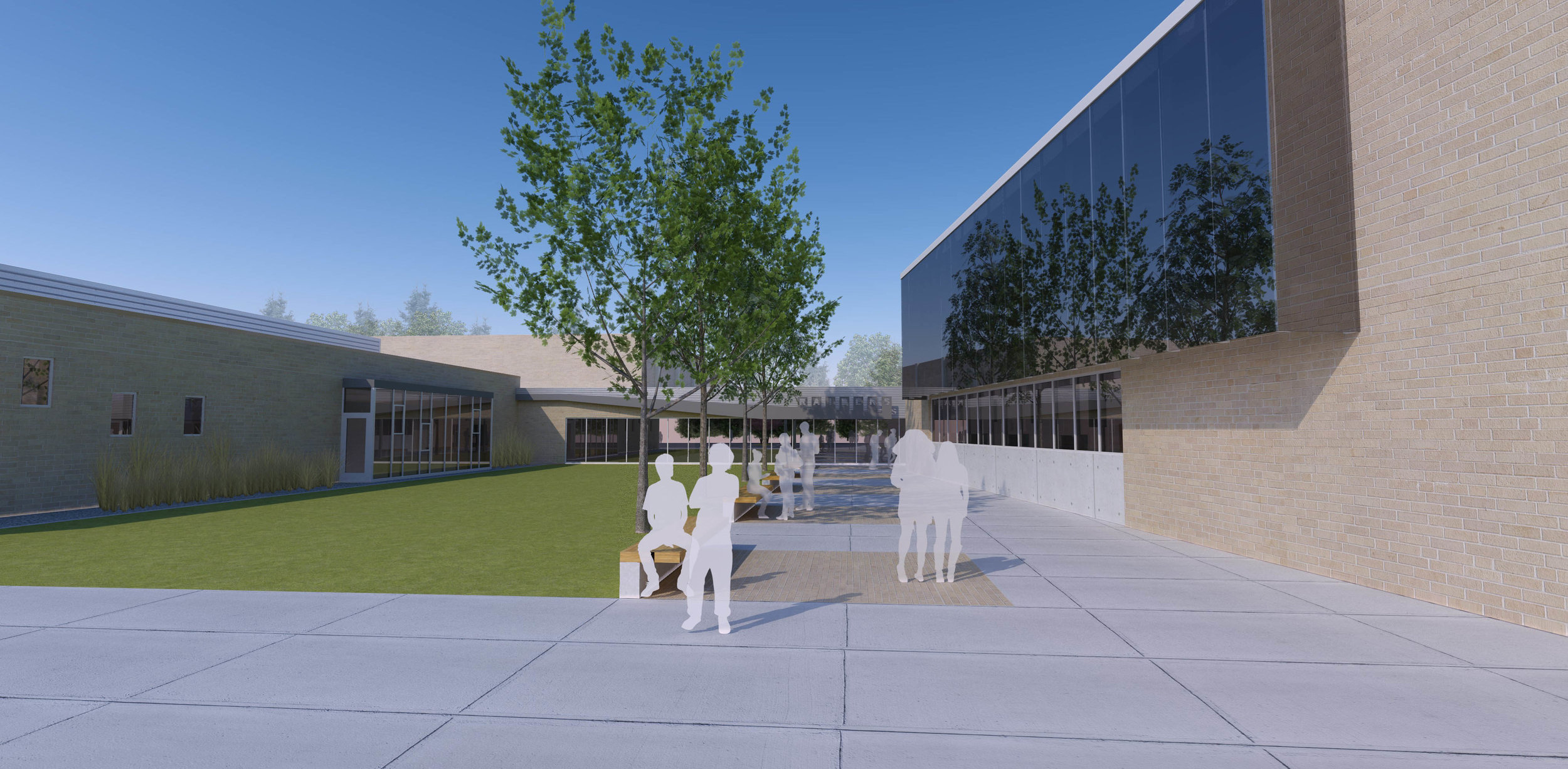 Courtyard View - Richardton-Taylor High School Addition and Renovation