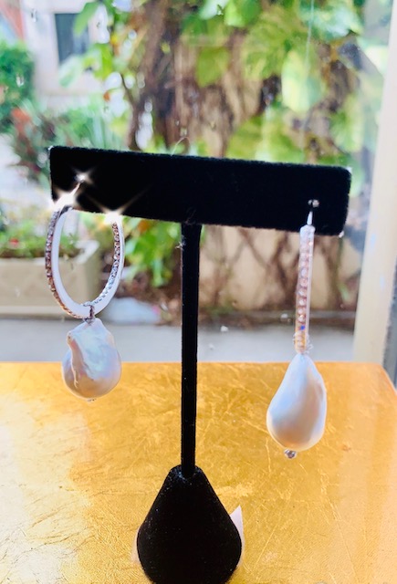 hoop pearl earrings