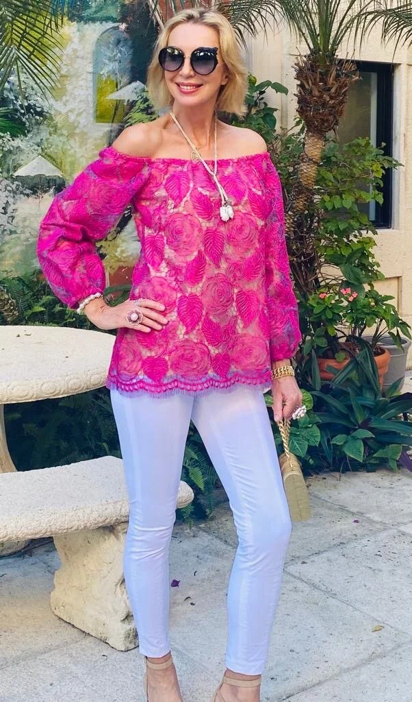 FUSCIA LACE BLOUSE