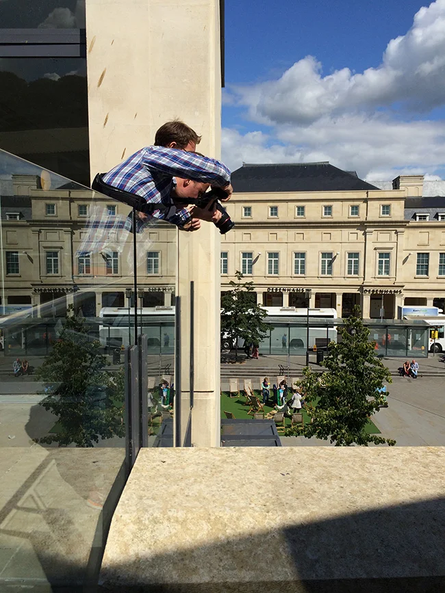 Behind the scenes, shot by my intern Kim