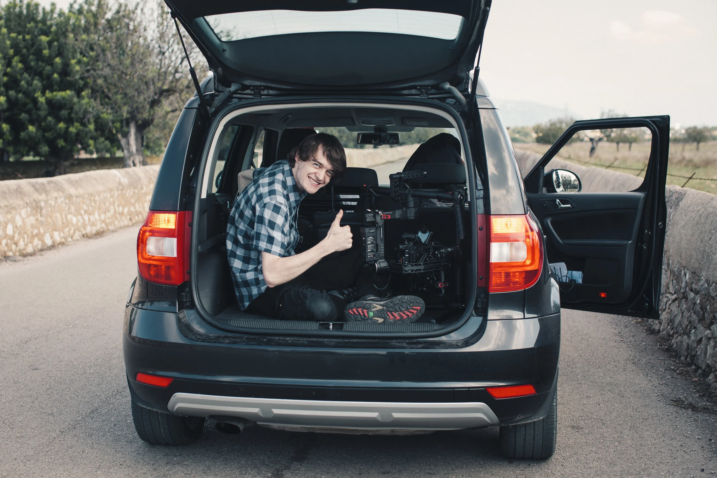 Camerman Adam Opie ready with the DJI Ronin and Sony FS5.