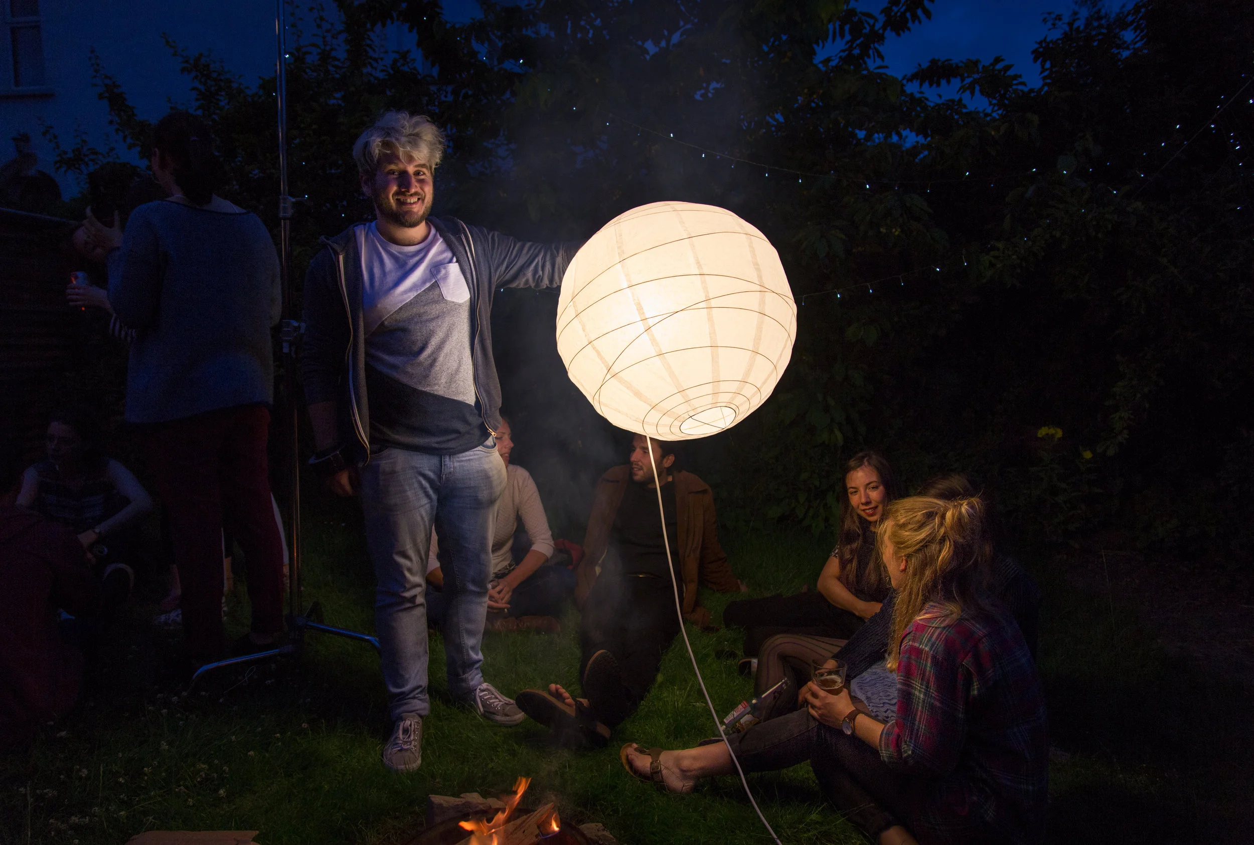 Production designer Oliver Harman stepping in as human light stand