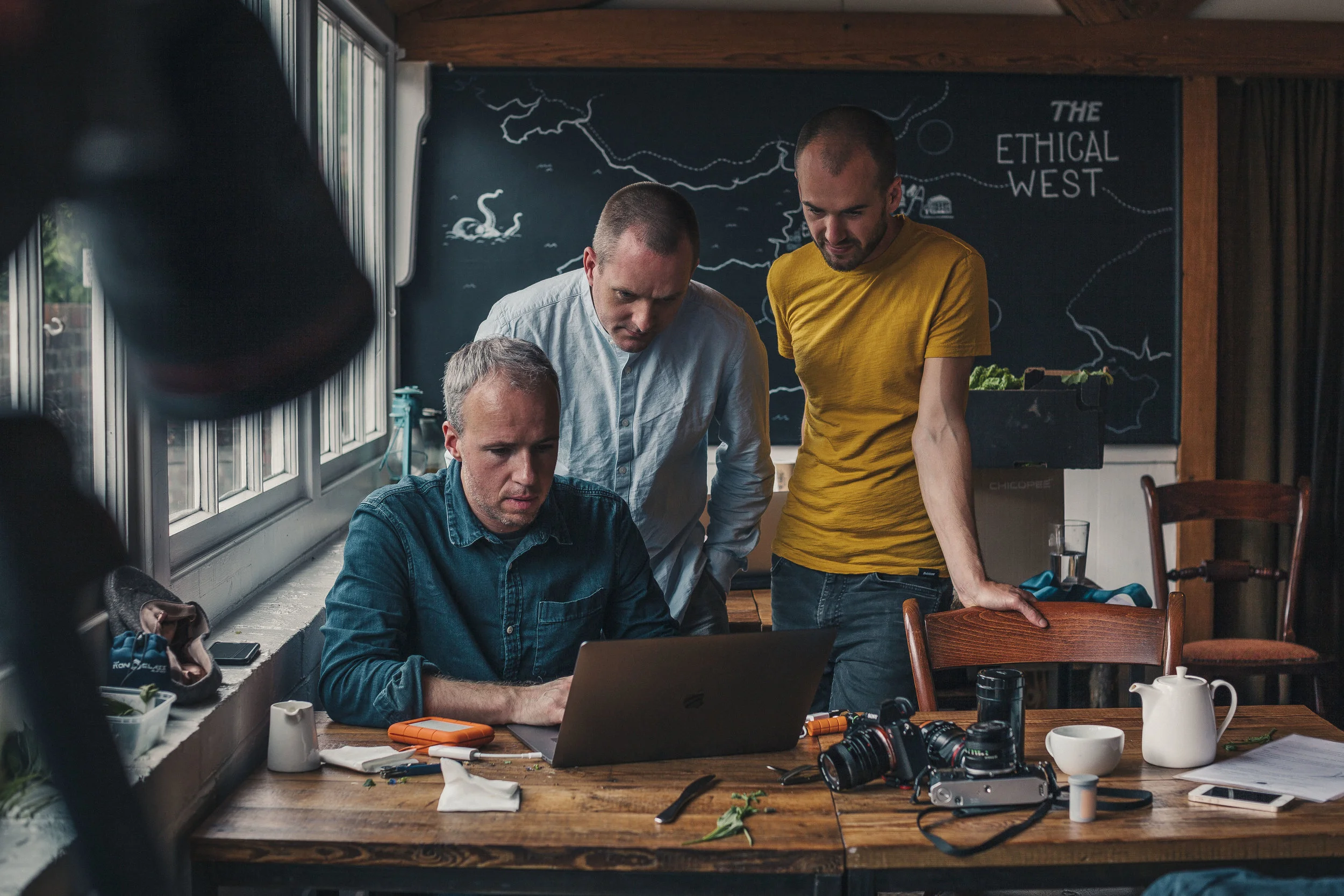 Discussing video post-production workflows. Photo by Kasia.