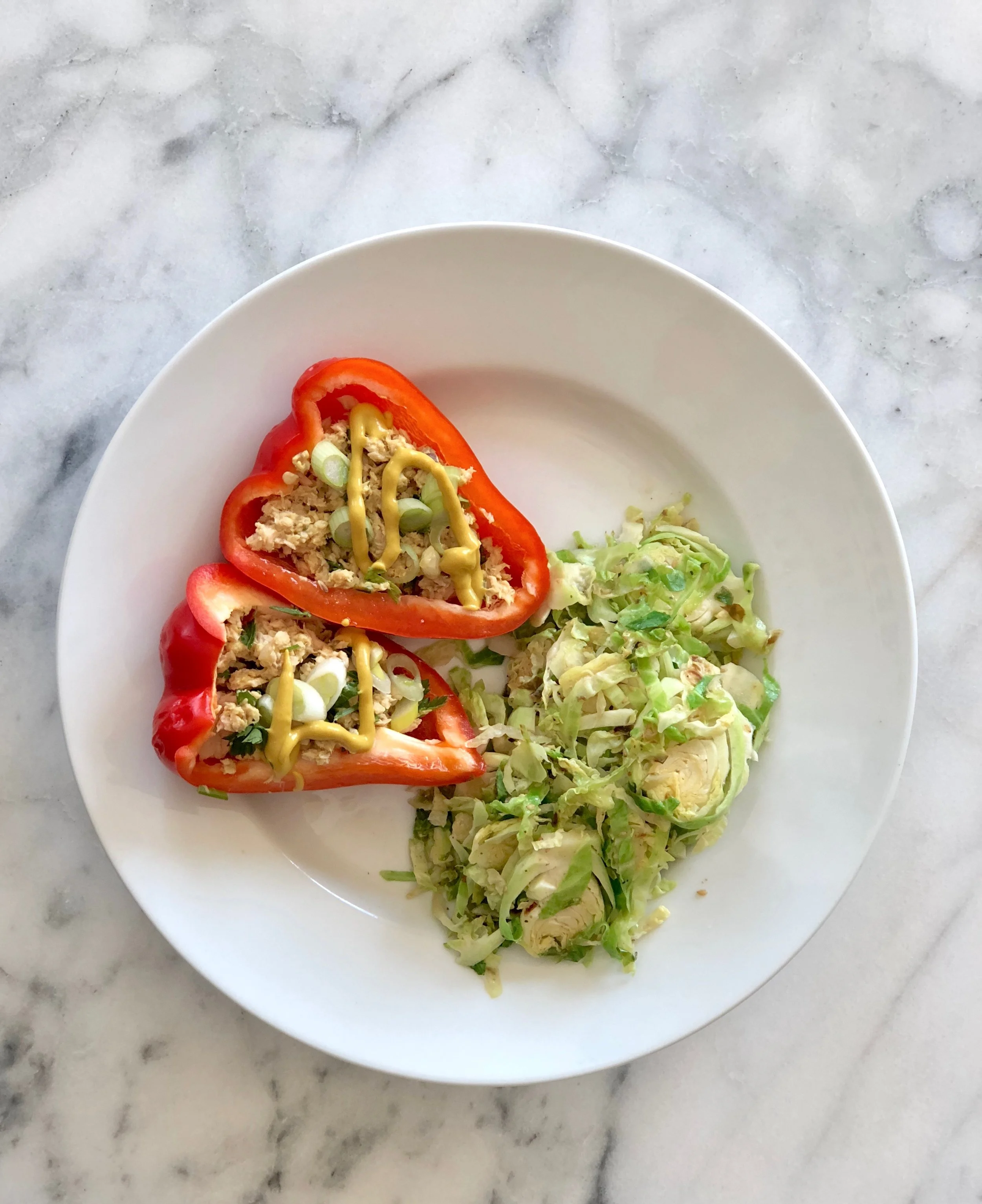 Stuffed peppers brussel sprouts salad.jpeg