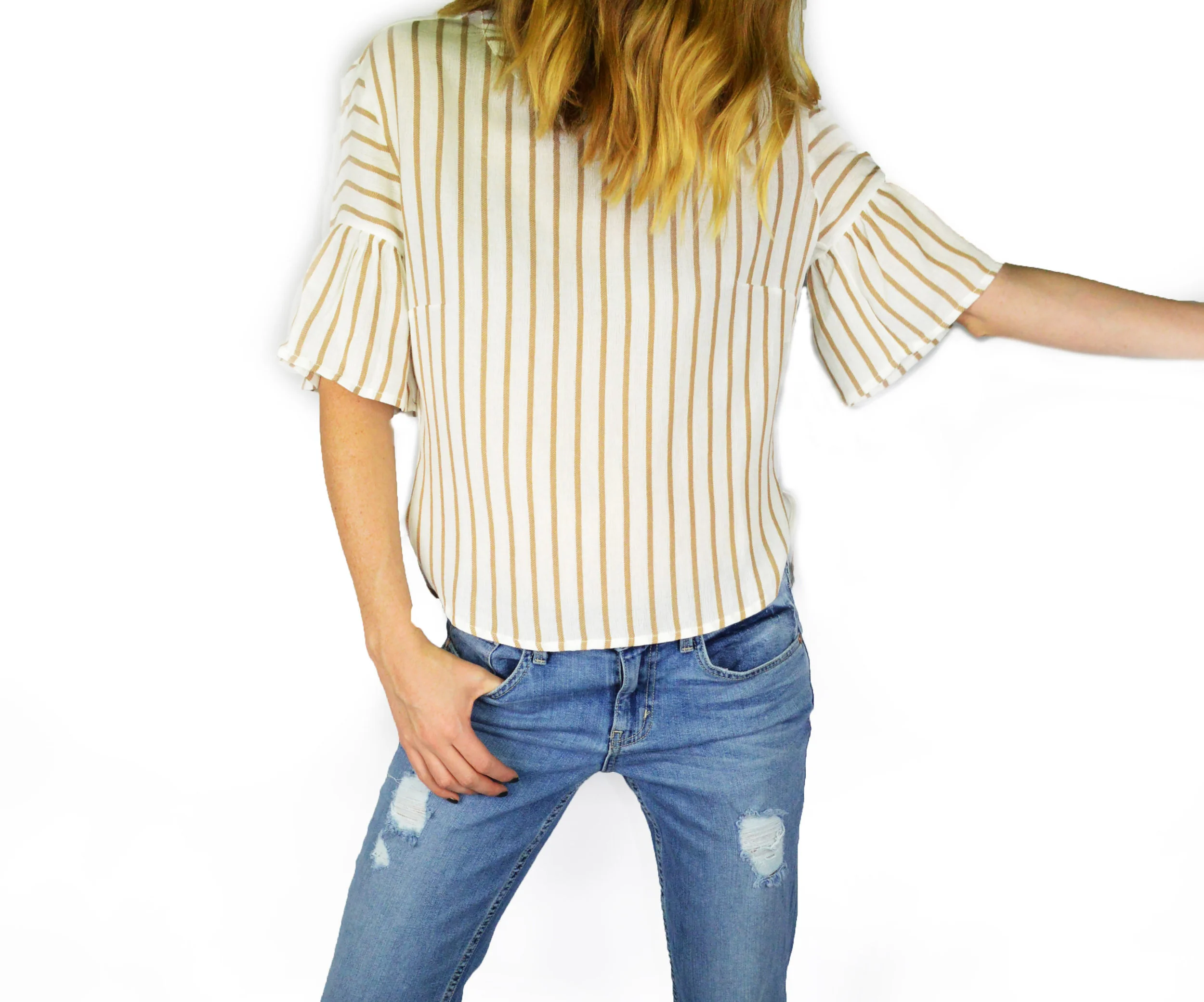 AMANDA PINSTRIPE BLOUSE 
