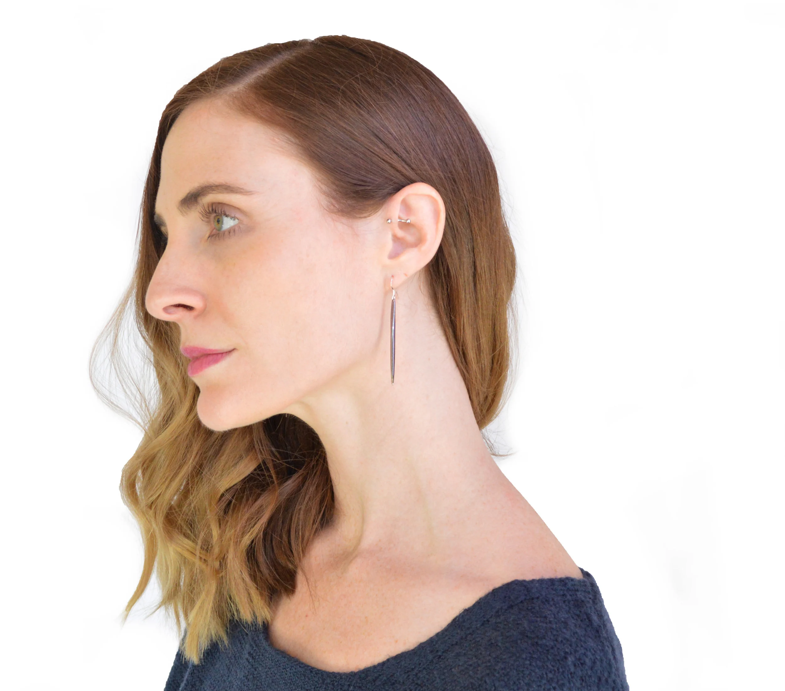 Spike Earrings in Gunmetal 