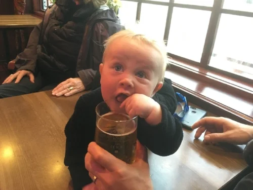 ...and drinking a bit