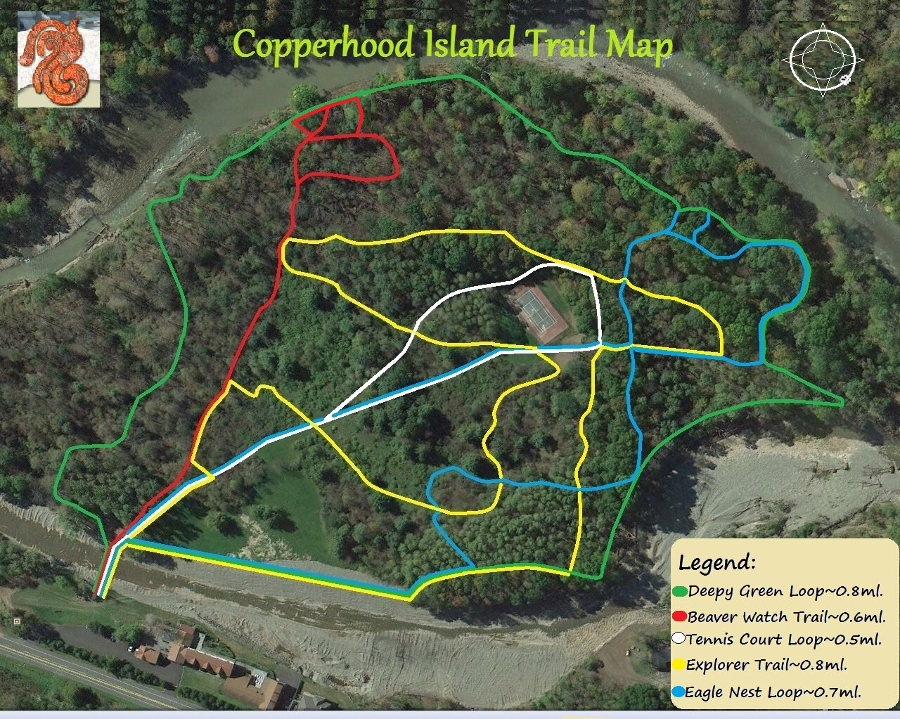 home map of Copperhood island Trail Map - Copy