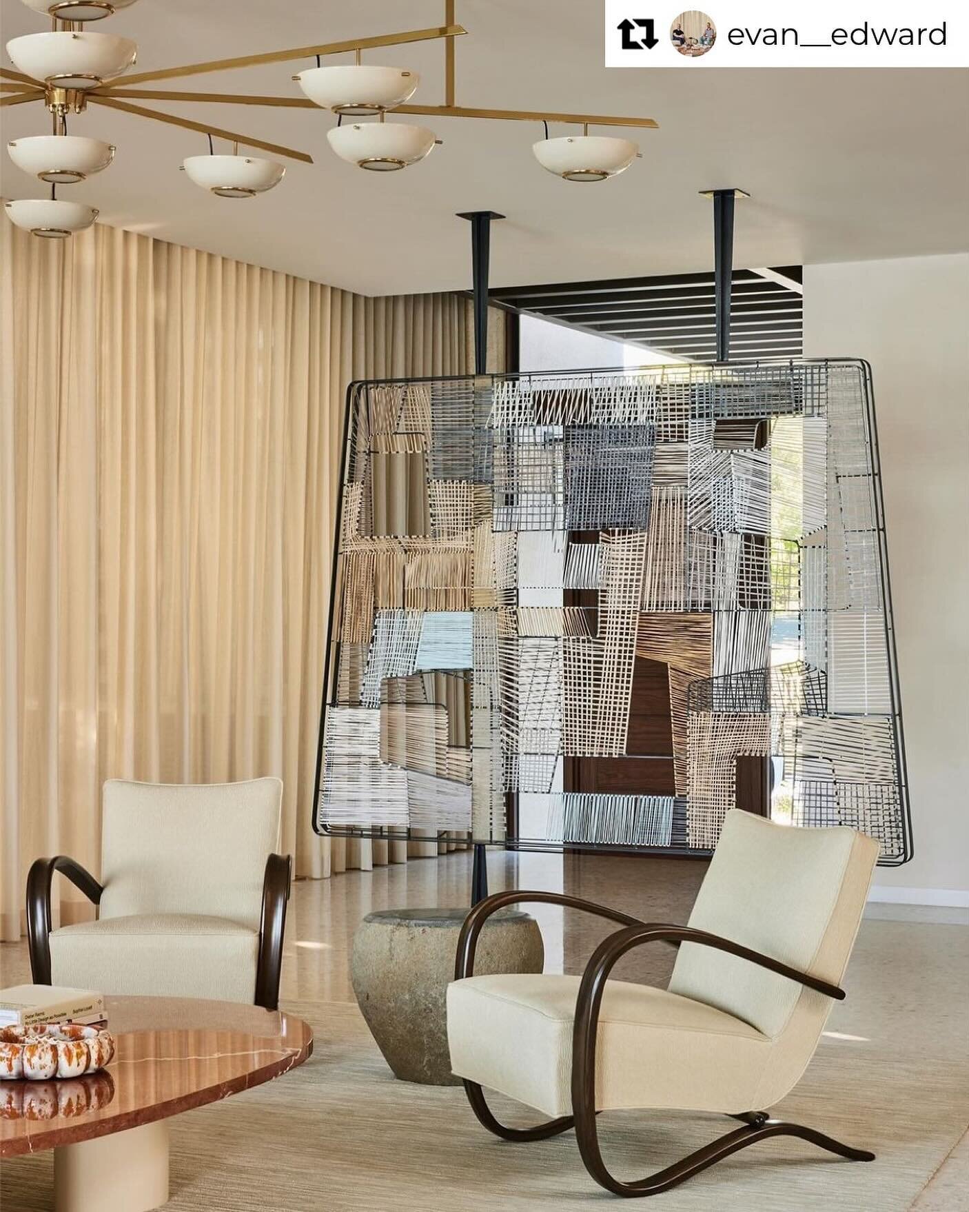 Huge thanks @evan__edward for including us in this exquisite project. 
&bull;
Repost from @evan__edward
&bull;
A raffia screen by @johnpaulphilippe is the perfect backdrop between the foyer and living room at our Miami Beach project. Photo by @nicole