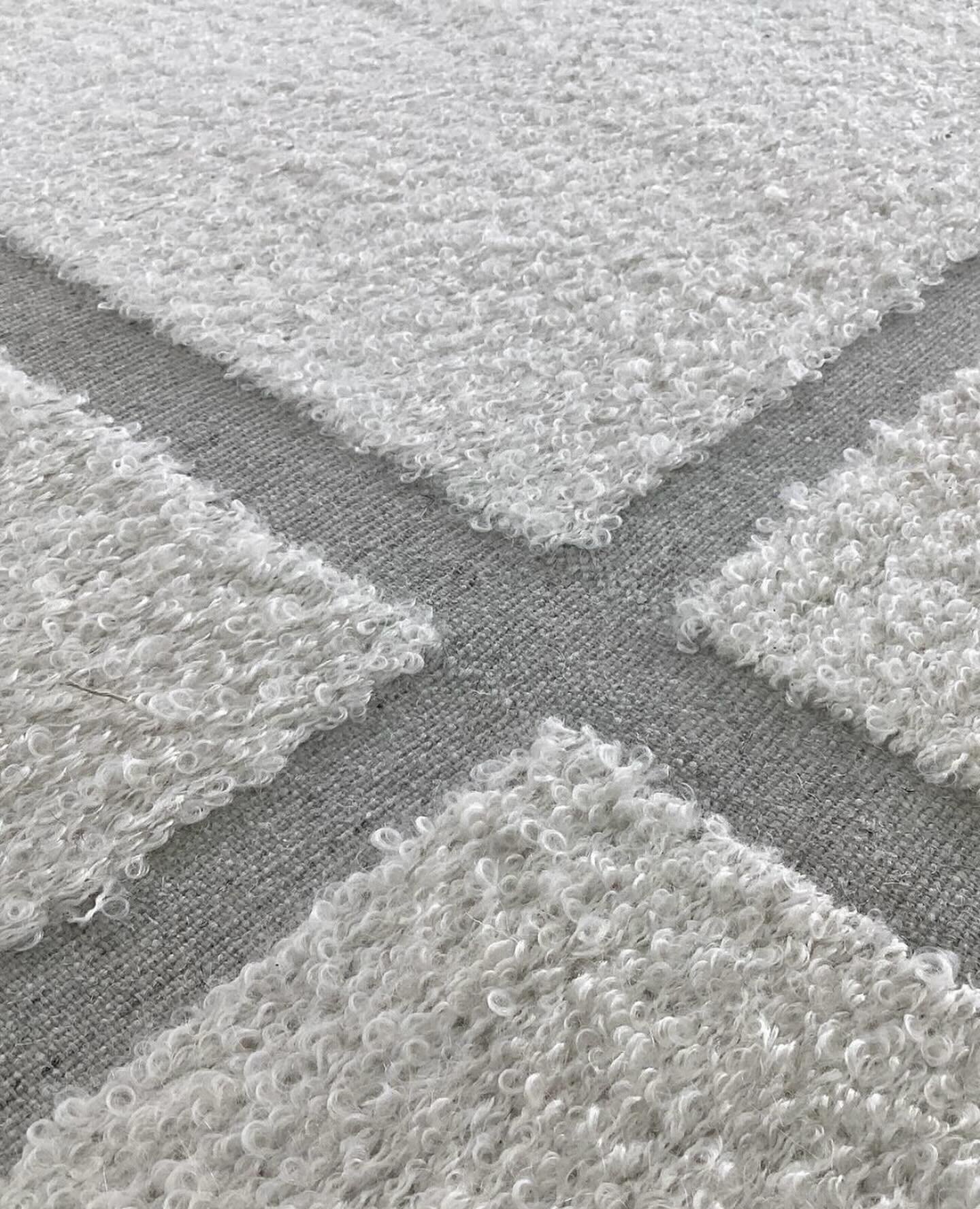 Mohair and linen custom woven rug.