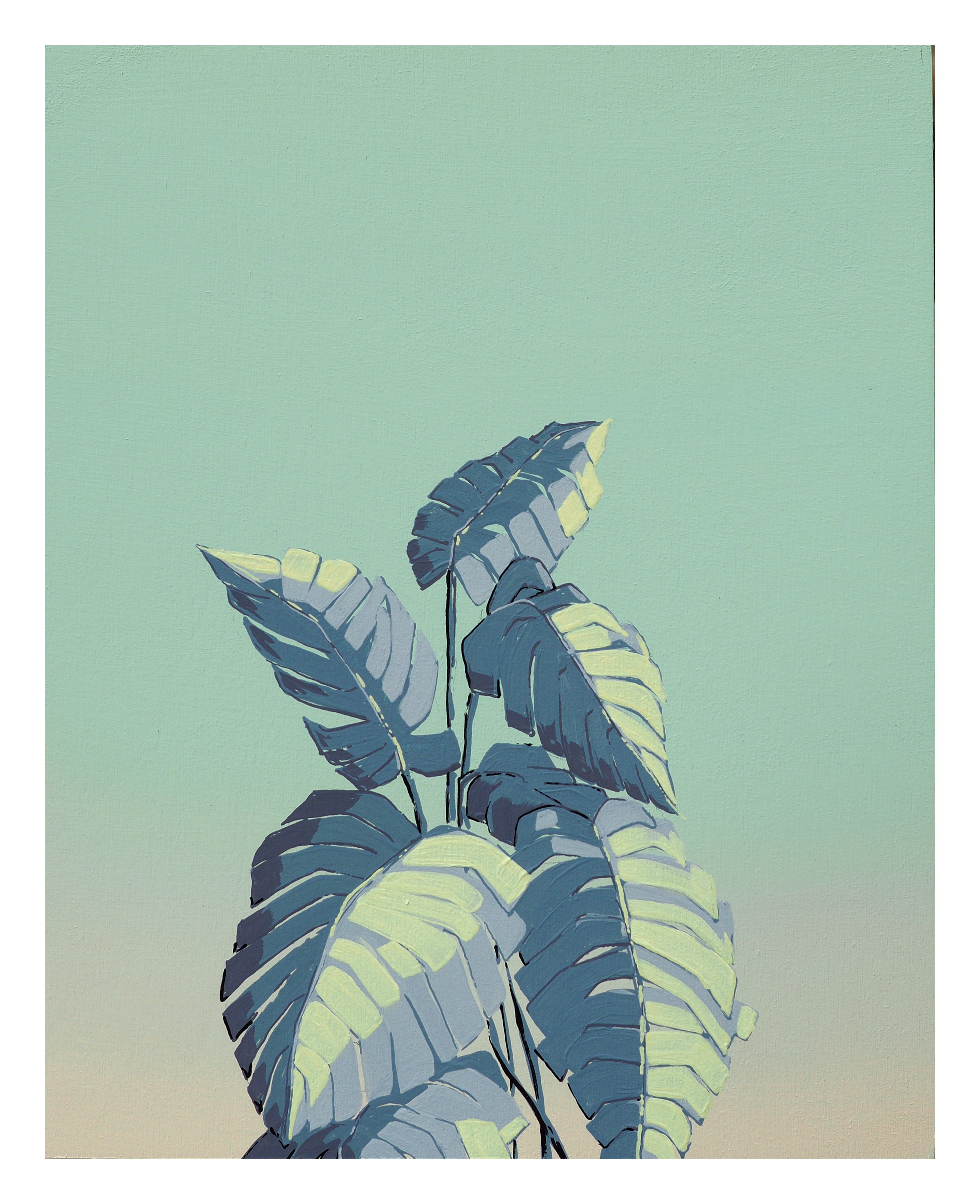  Monstera No. 1, 2023 gouache on wood panel 8x10 inches 